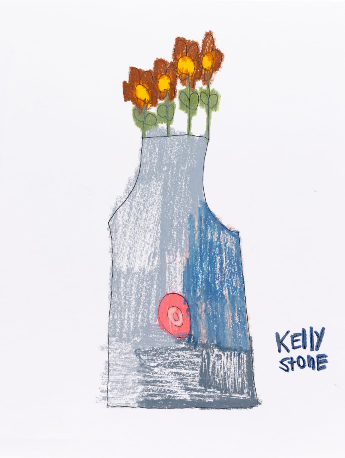 Kelly Stone, Gray and Red and Something, 2023