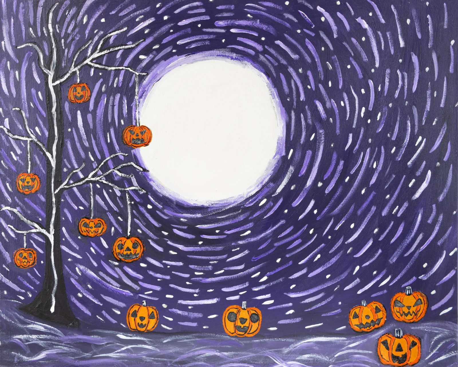 Ariée, Untitled (Halloween Tree and Moon), n.d.