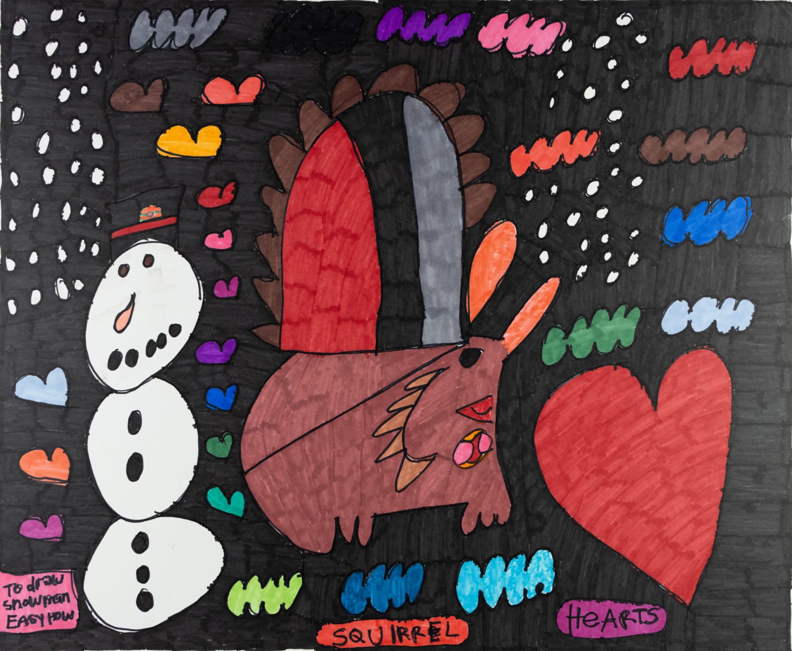 Maria Vanik, How to Draw Snowman Easy, Squirrel, Hearts, 2023