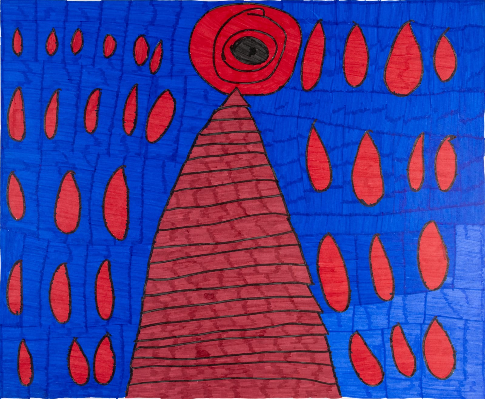 Maria Vanik, Blue, Black, Red Volcano, 2023