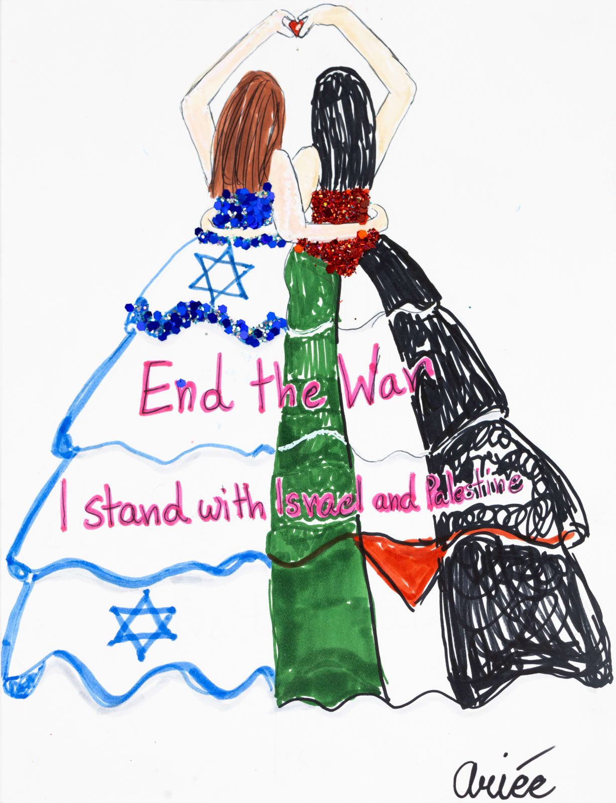 Ariée, I Stand with Israel and Palestine, 2023