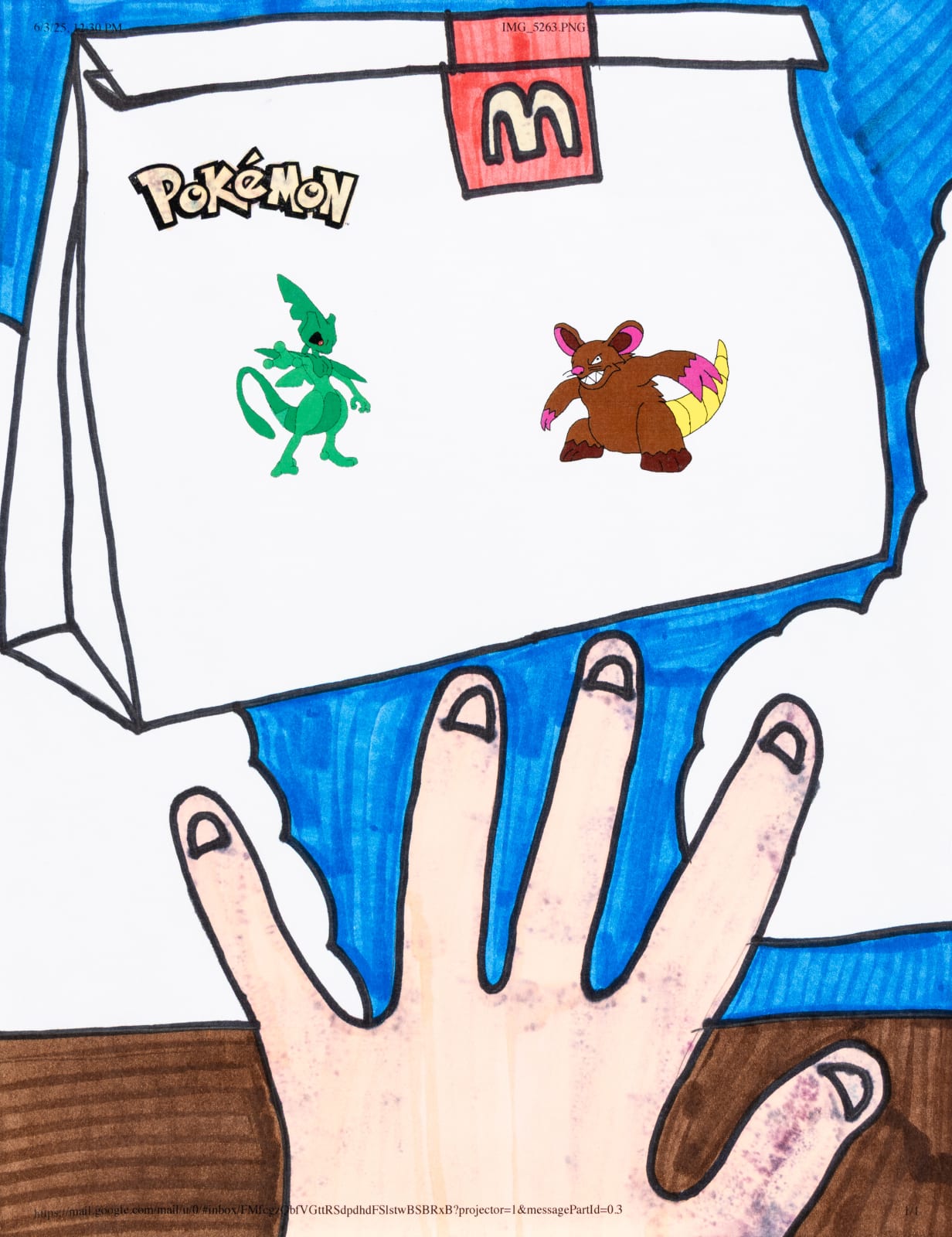 Noel Herrera, McDonald's Bag 3 Large Fries Noel Hand Pokémon Bag, 2025