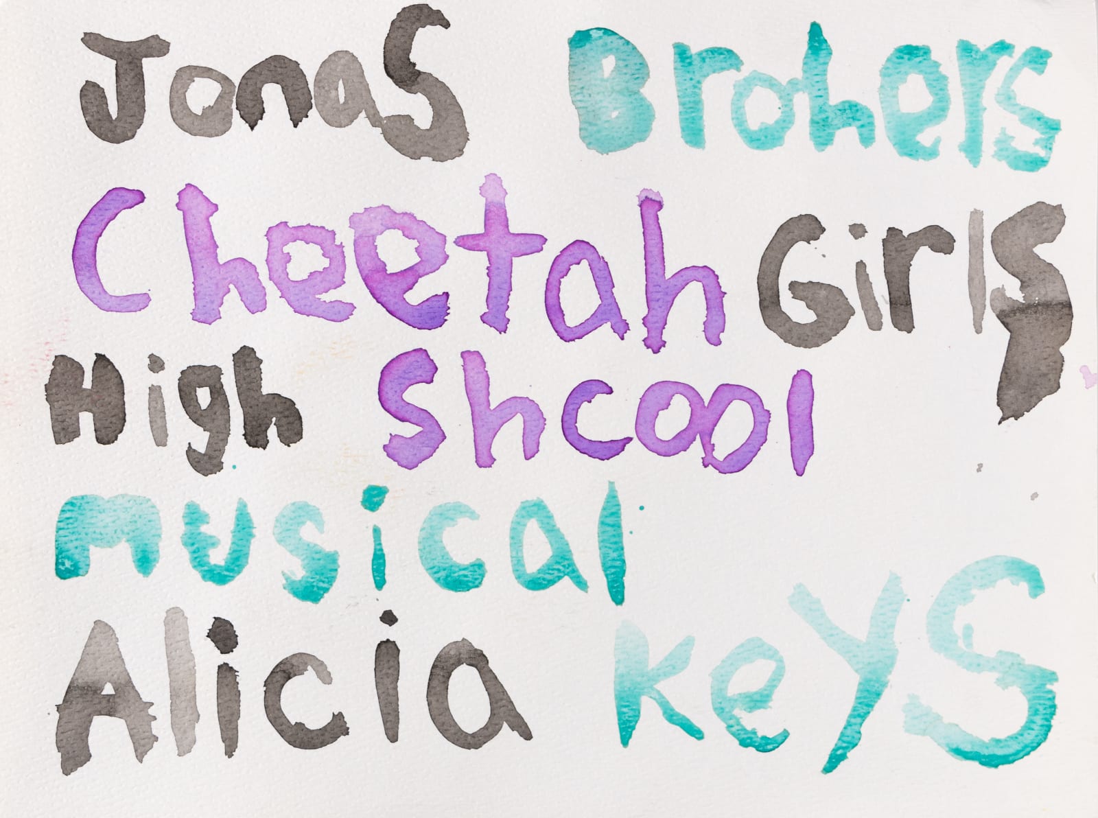 Lucy Walsh, Untitled (Jonas Brothers, Cheetah Girls, High School Musical, Alicia Keys), 2022