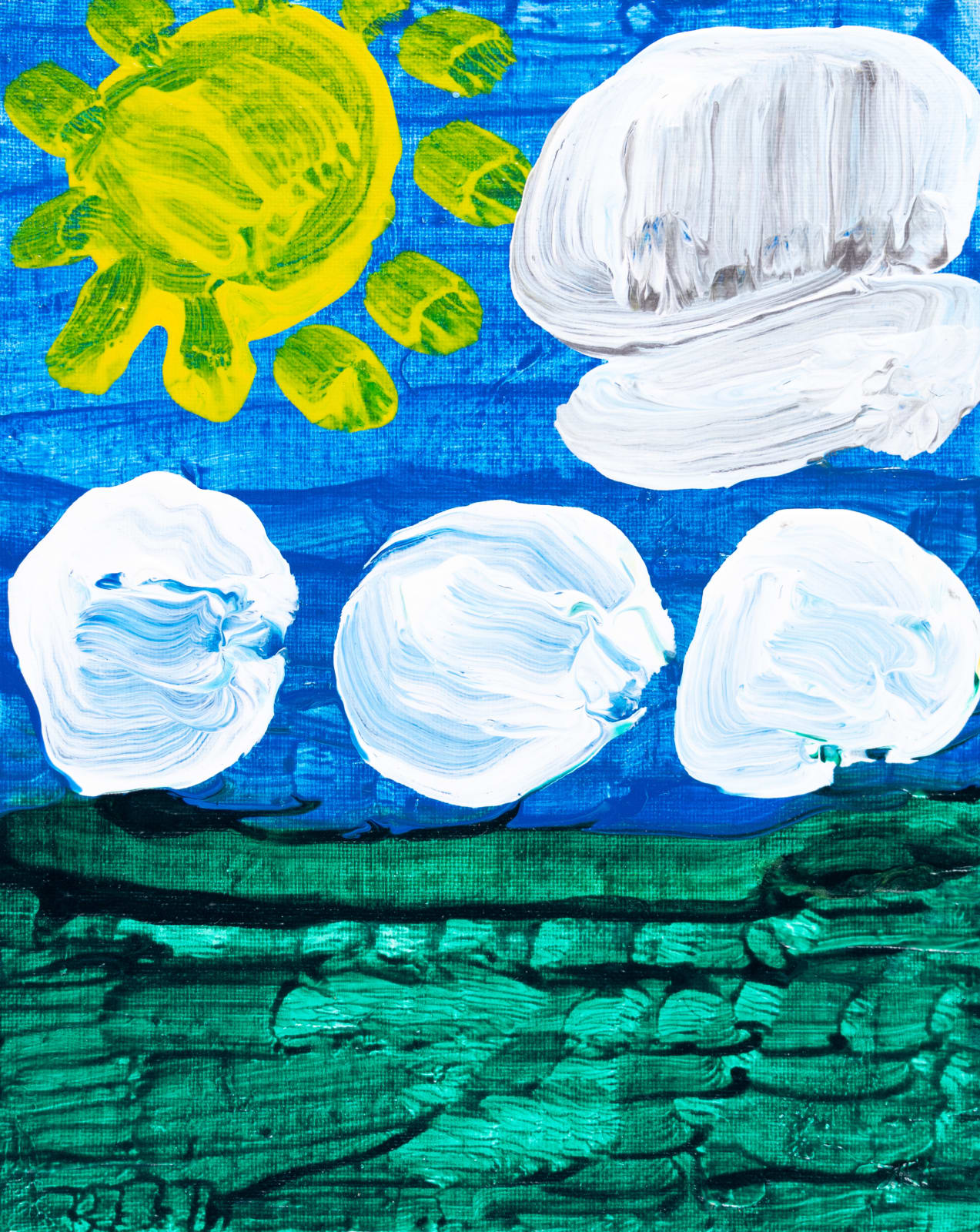 Kelly Stone, Green, Yellow, Blue, White, 2023