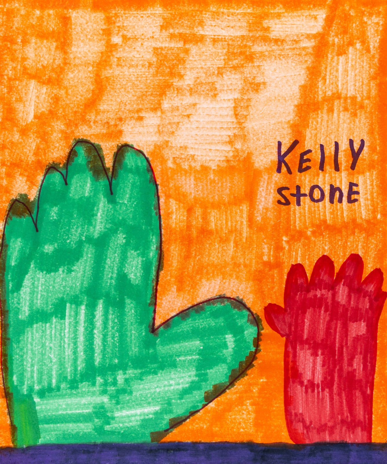Kelly Stone, Untitled (Two Hands – Green and Red), n.d.