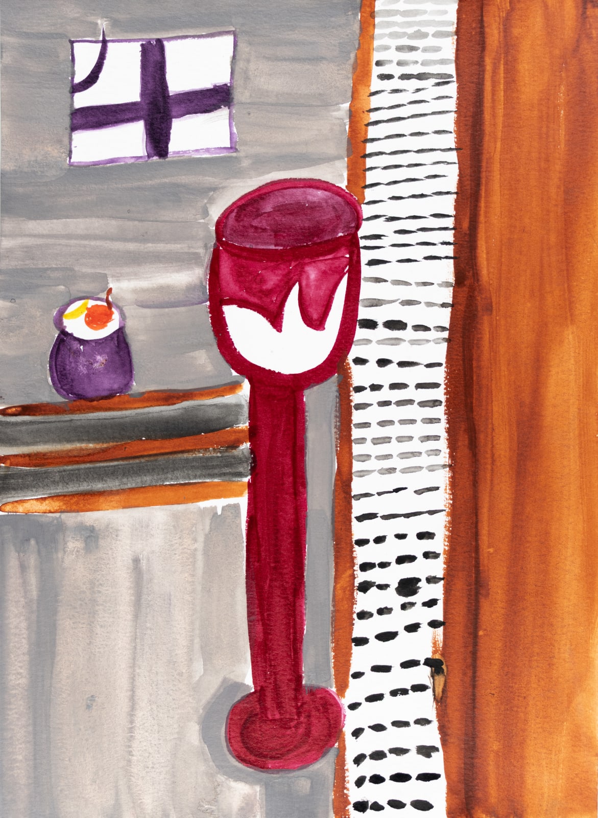 Alysha Kostelny, Wine Glass on Table, 2025