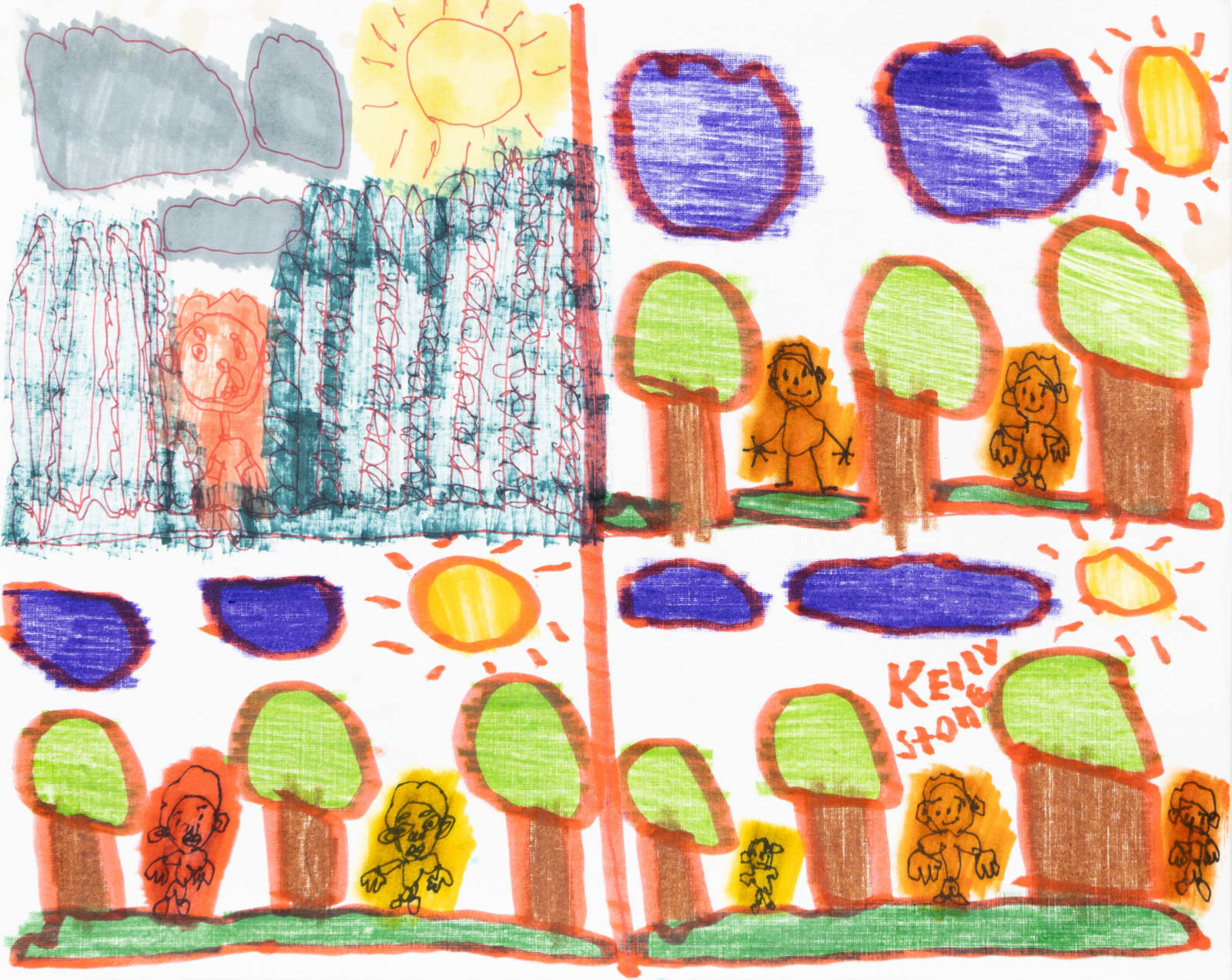 Kelly Stone, Trees Sun and Clouds, 2024