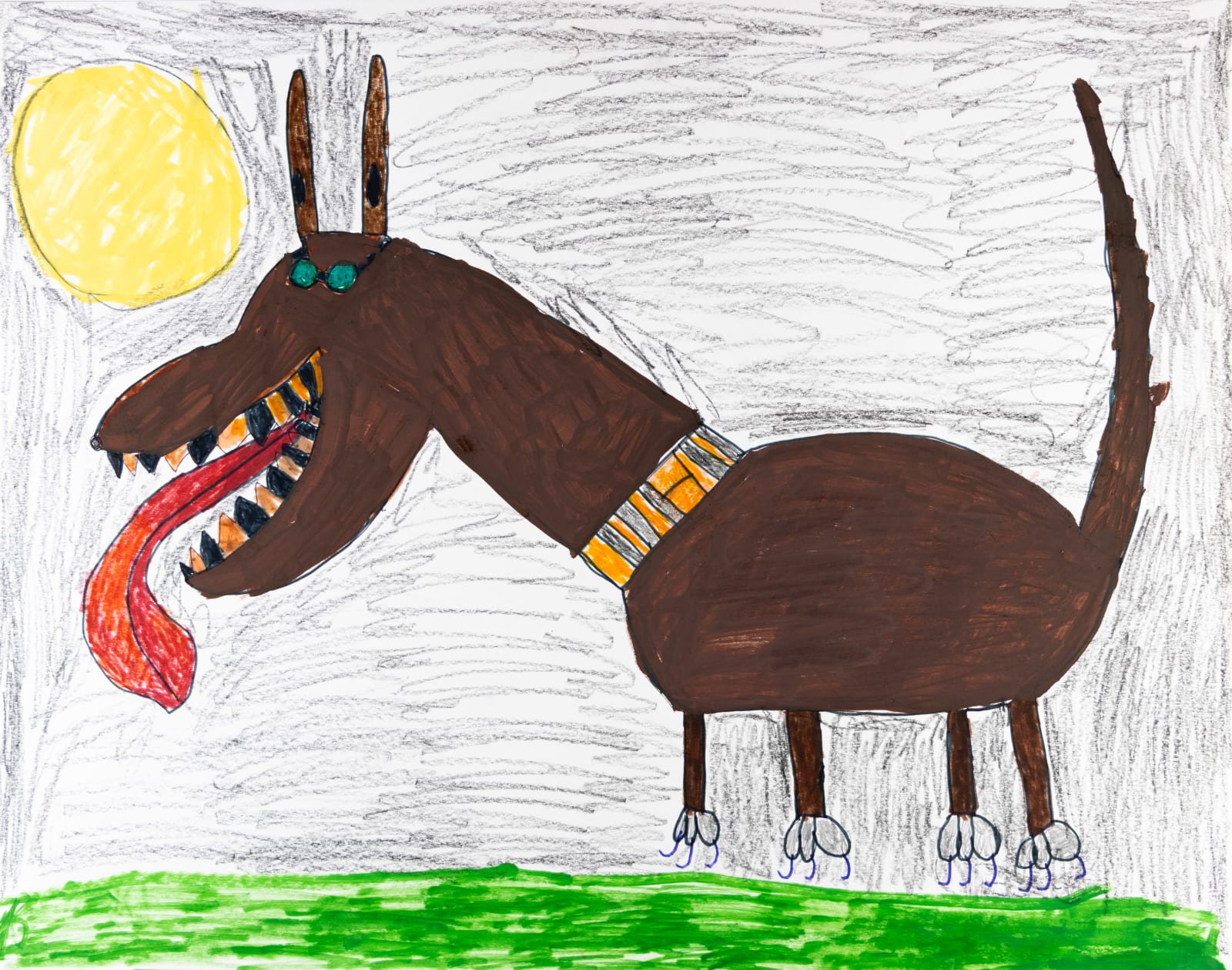 Jean Wilson, Untitled (Green Eyed Dog with Long Tongue), 2019