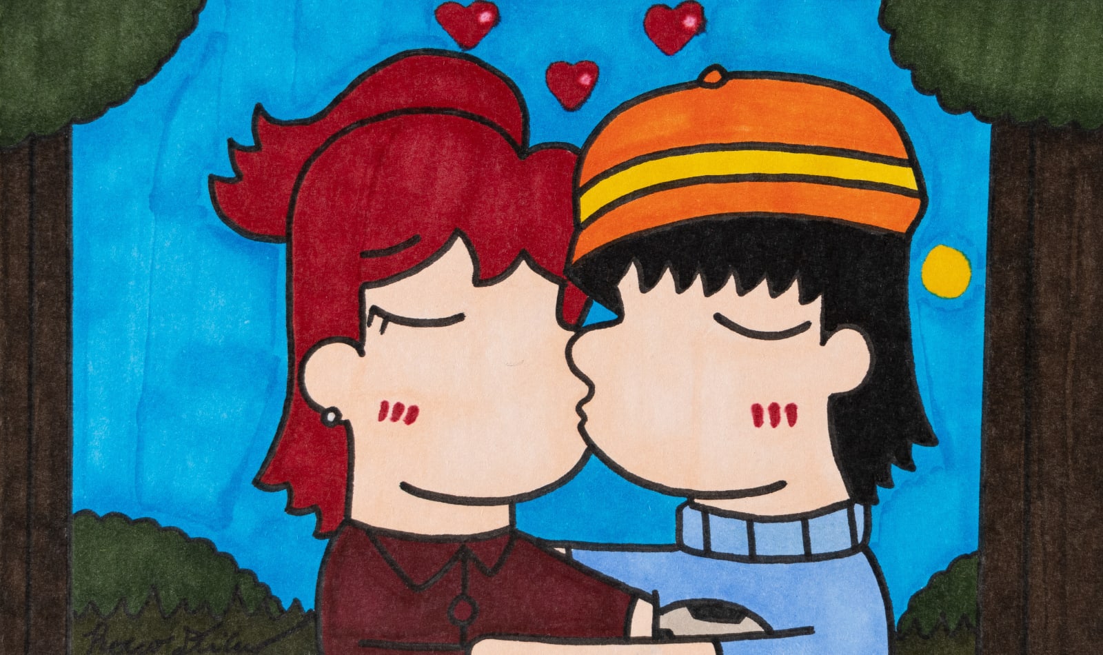 Rocco DiCaro, Lucy and Peter Kissing, 2024