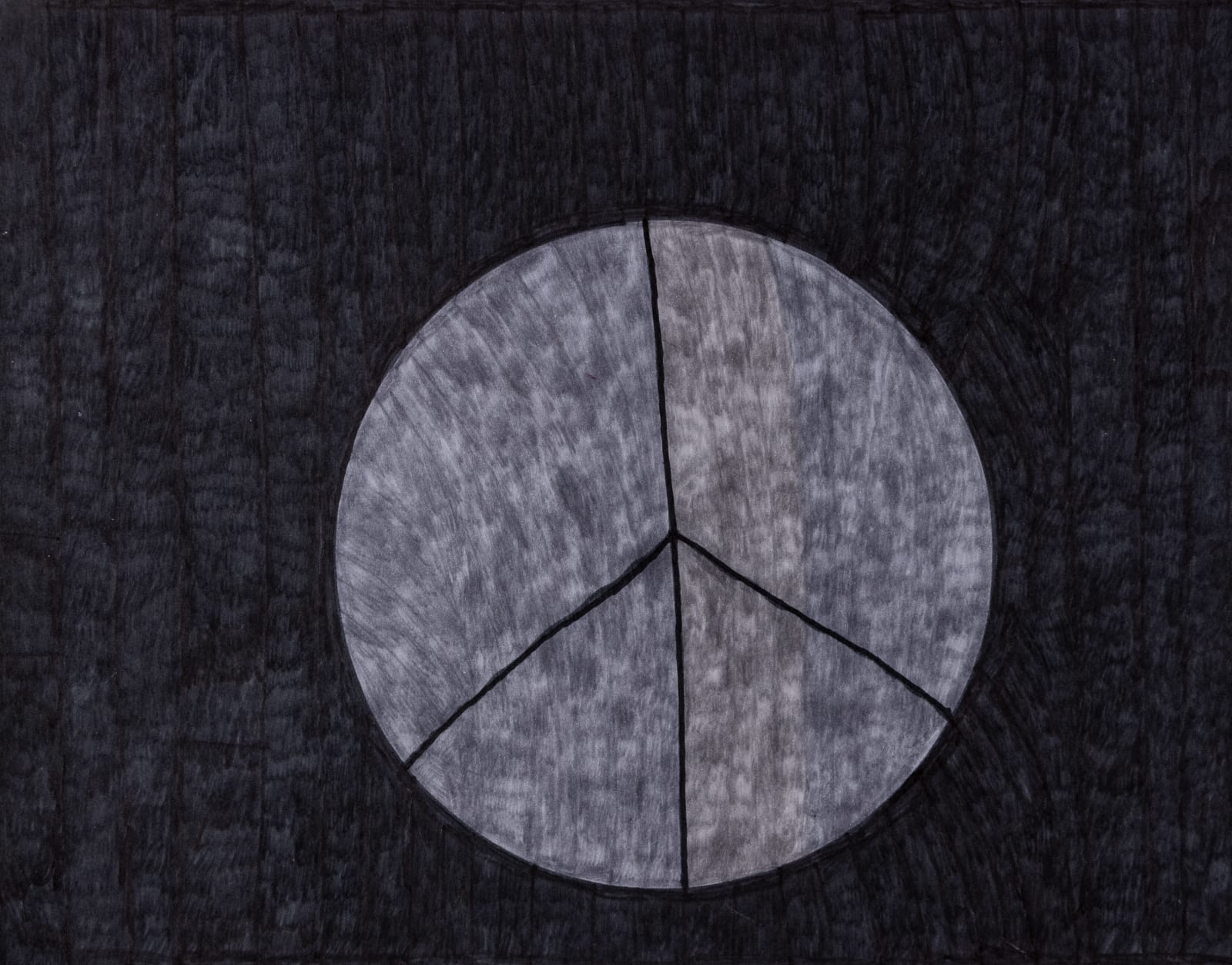 Bill Lilly, Silver and Black Peace Sign, 2022
