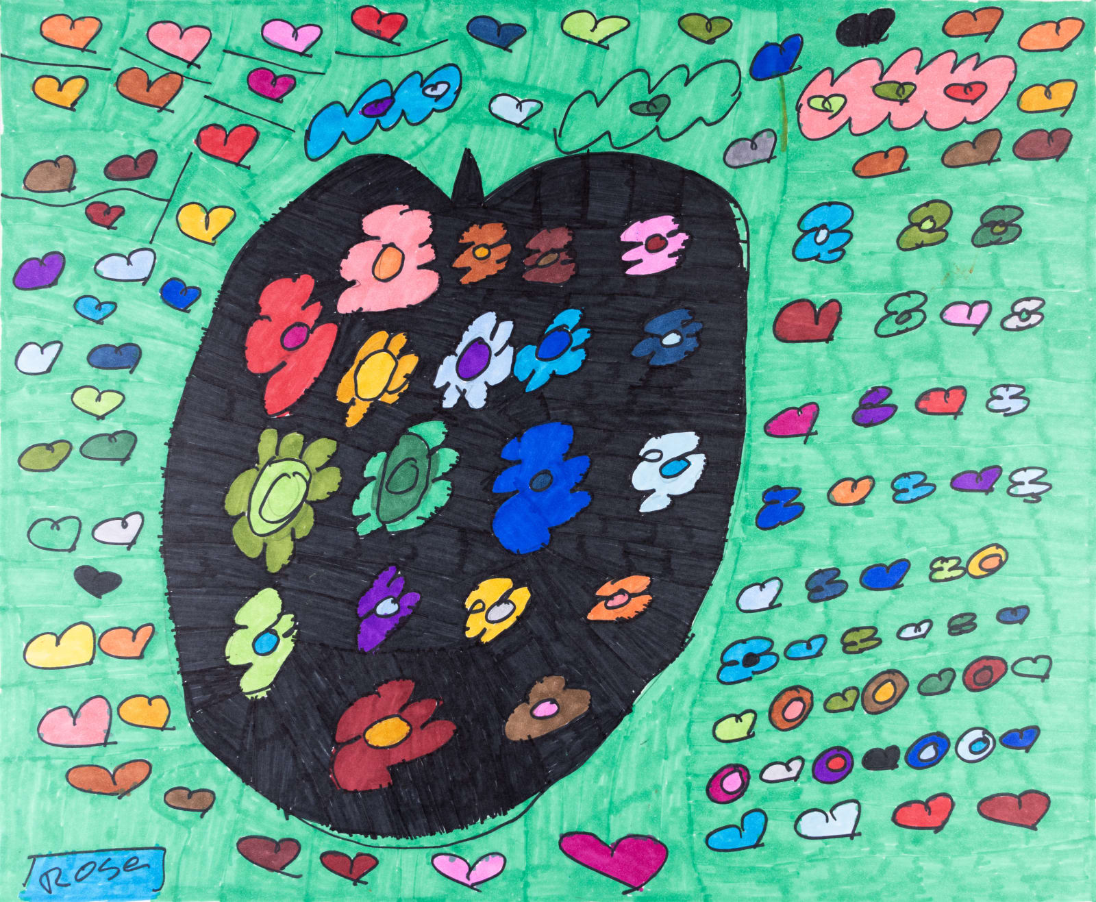 Maria Vanik, Rose Rainbow Flower Hearts , n.d.