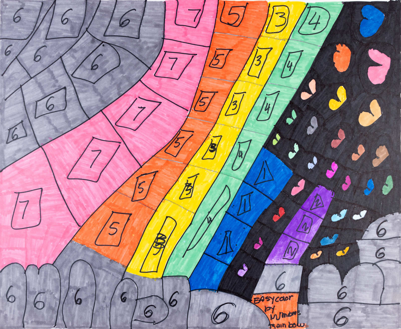 Maria Vanik, Easy Color By Number Rainbow, 2021