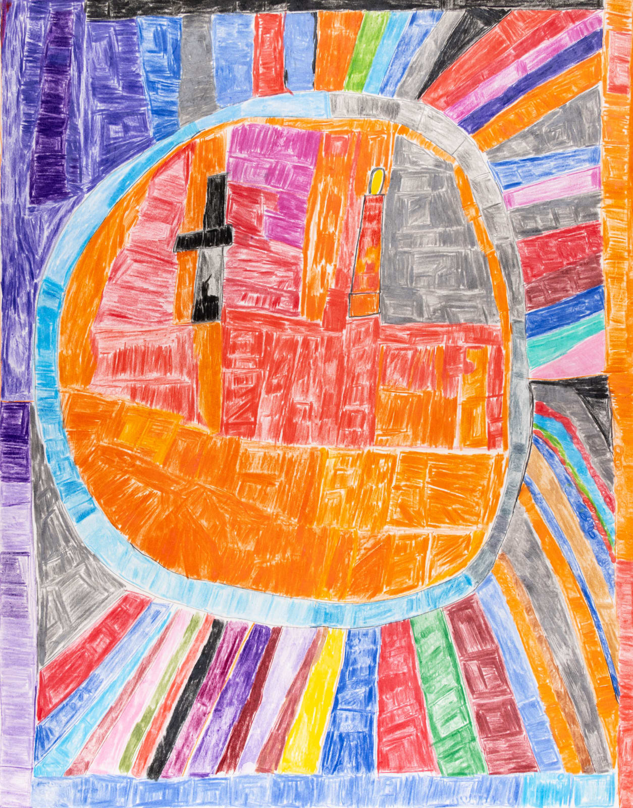 Christianne Msall, Cross and Candle is Light Peaceful Forever , 2018
