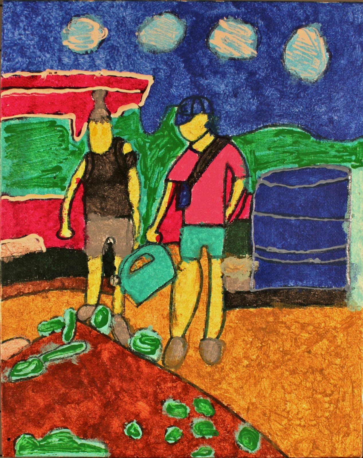 Christina Zion, Self-Portrait Watering Plants, 2014