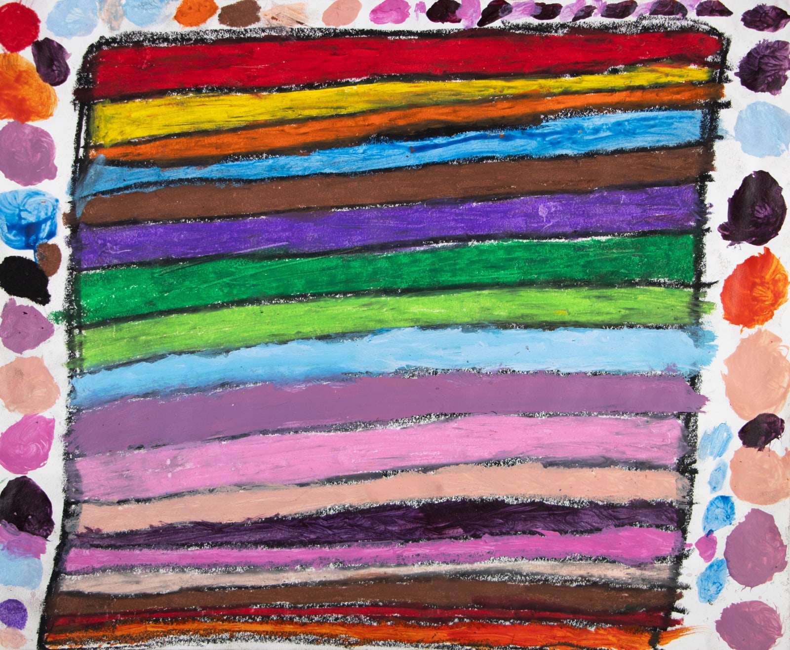 Marcus Imani Kennedy, Rainbow Design Pattern and Dots, 2021