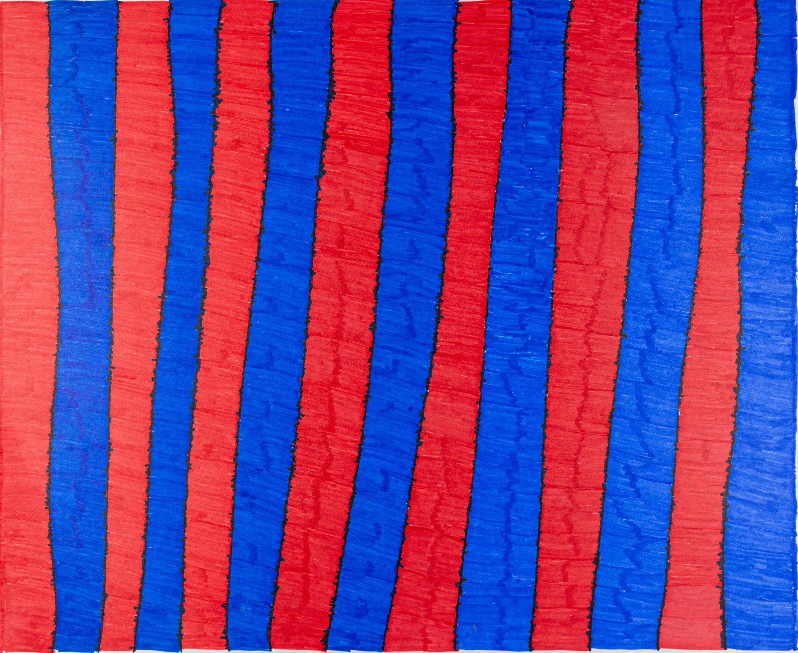 Maria Vanik, Red and Blue Stripes, 2022