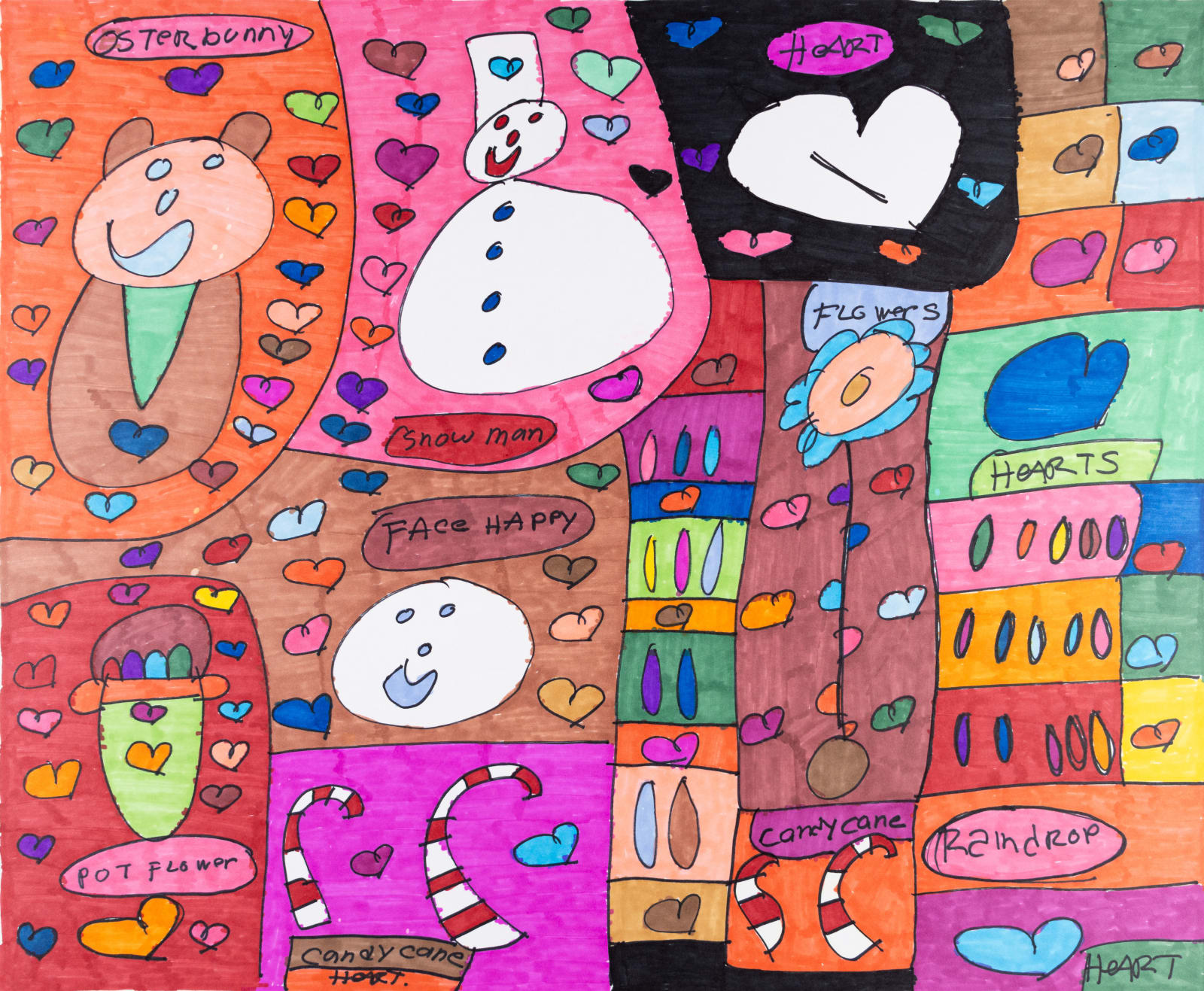 Maria Vanik, Easter, Snowman, Heart, Raindrop, 2021