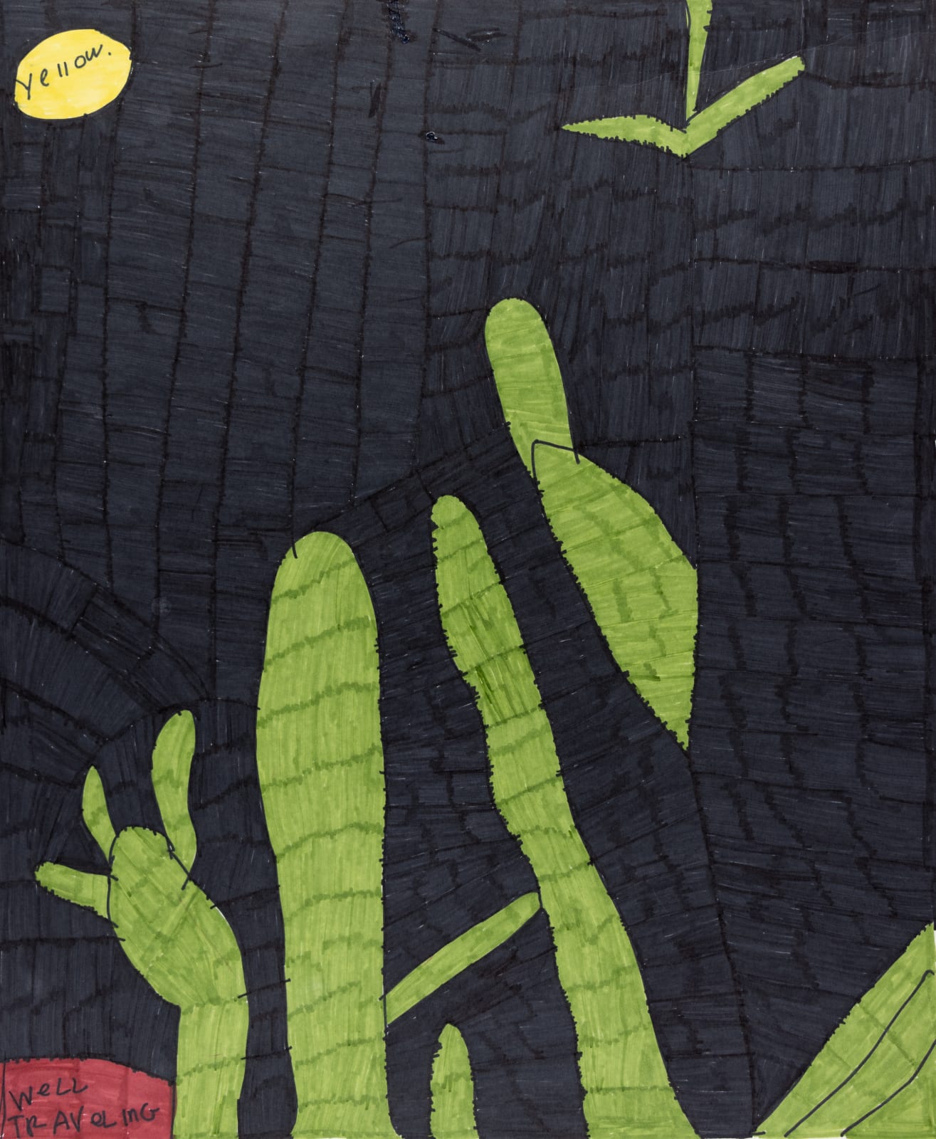 Maria Vanik, Yellow Black Well Travelling Green, 2023