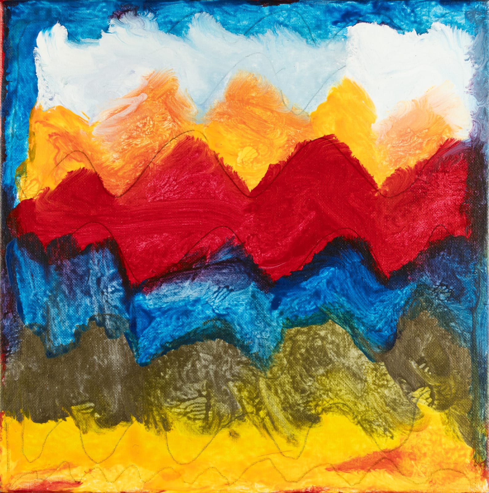 Kelly Stone, Red and Blue and Yellow and Green and White and Blue, 2023