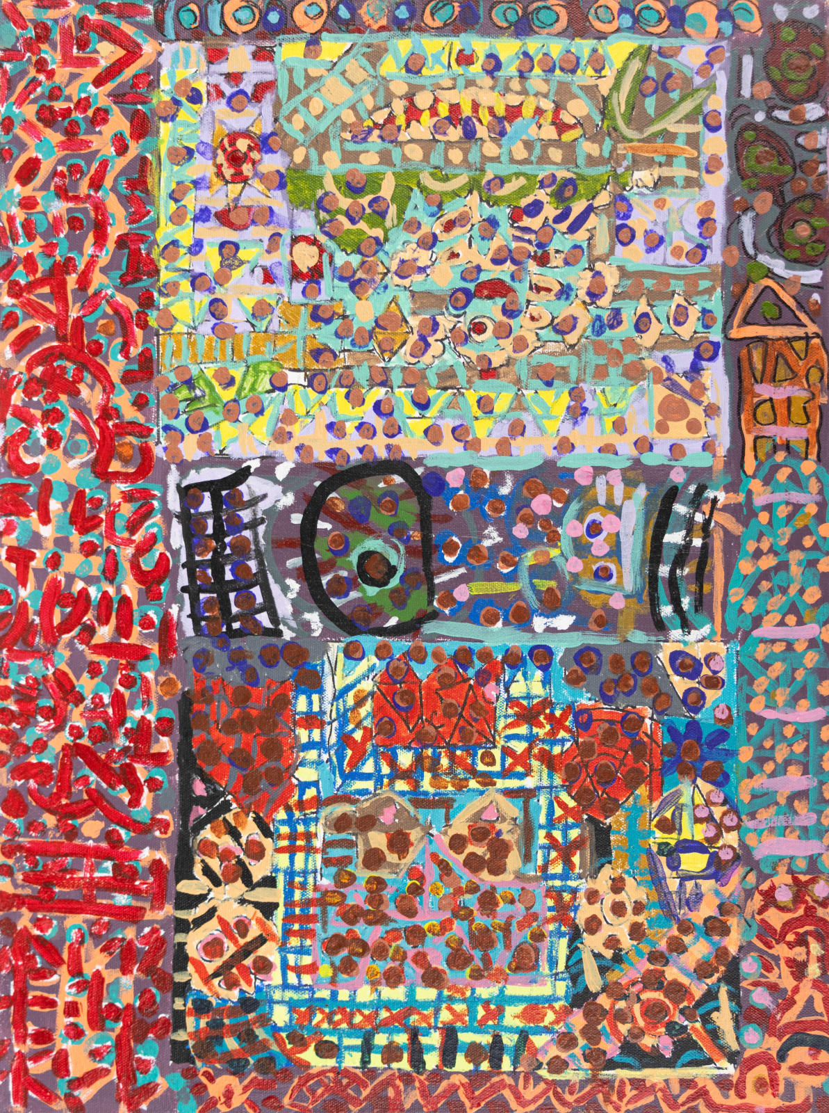 David Krueger, Untitled (Red Tally Border Works), n.d.