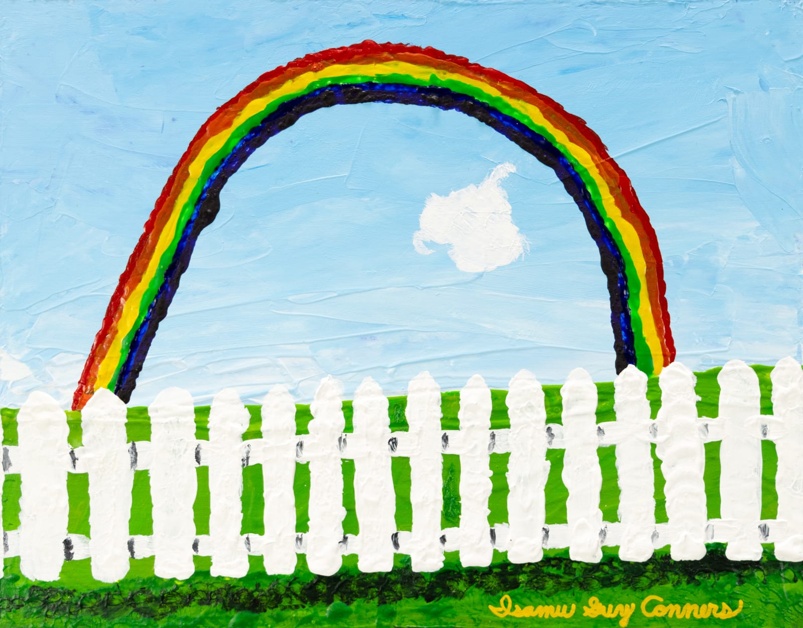 Isamu Guy Conners, Rainbow White Fence, 2024