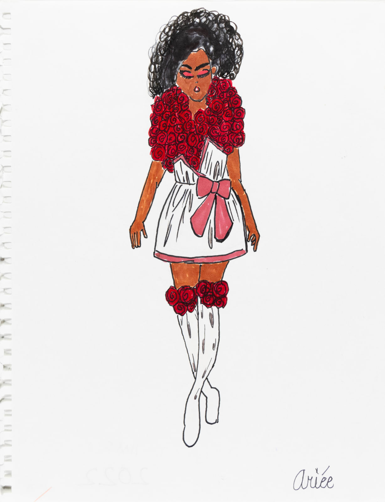 Ariée, Untitled (Red Rose Dress), 2022