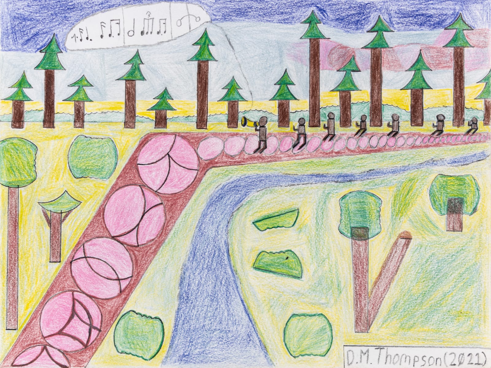 Dave Thompson, 7 Color Series: Pines of the Appian Way, 2021