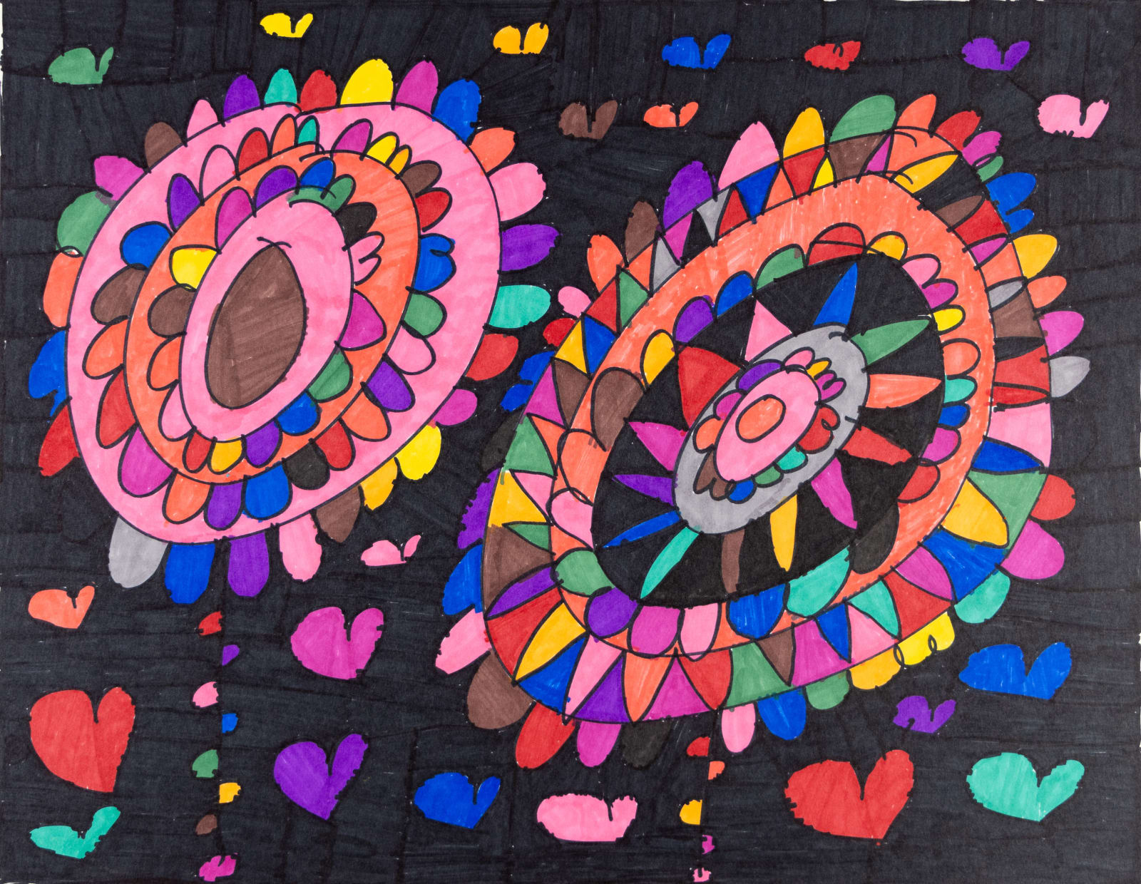 Maria Vanik, Rainbow, Flowers, Heart, 2021