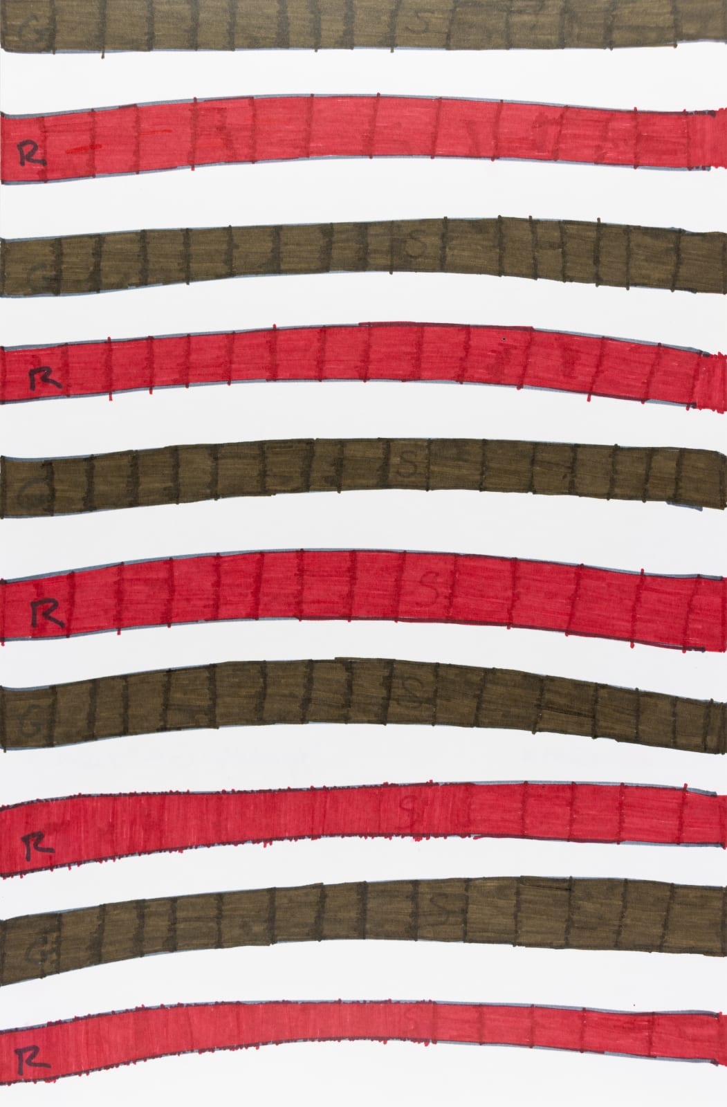 Maria Vanik, American Flags Gold and Red Rainbow Colors Yellow Grey Gold, 2024