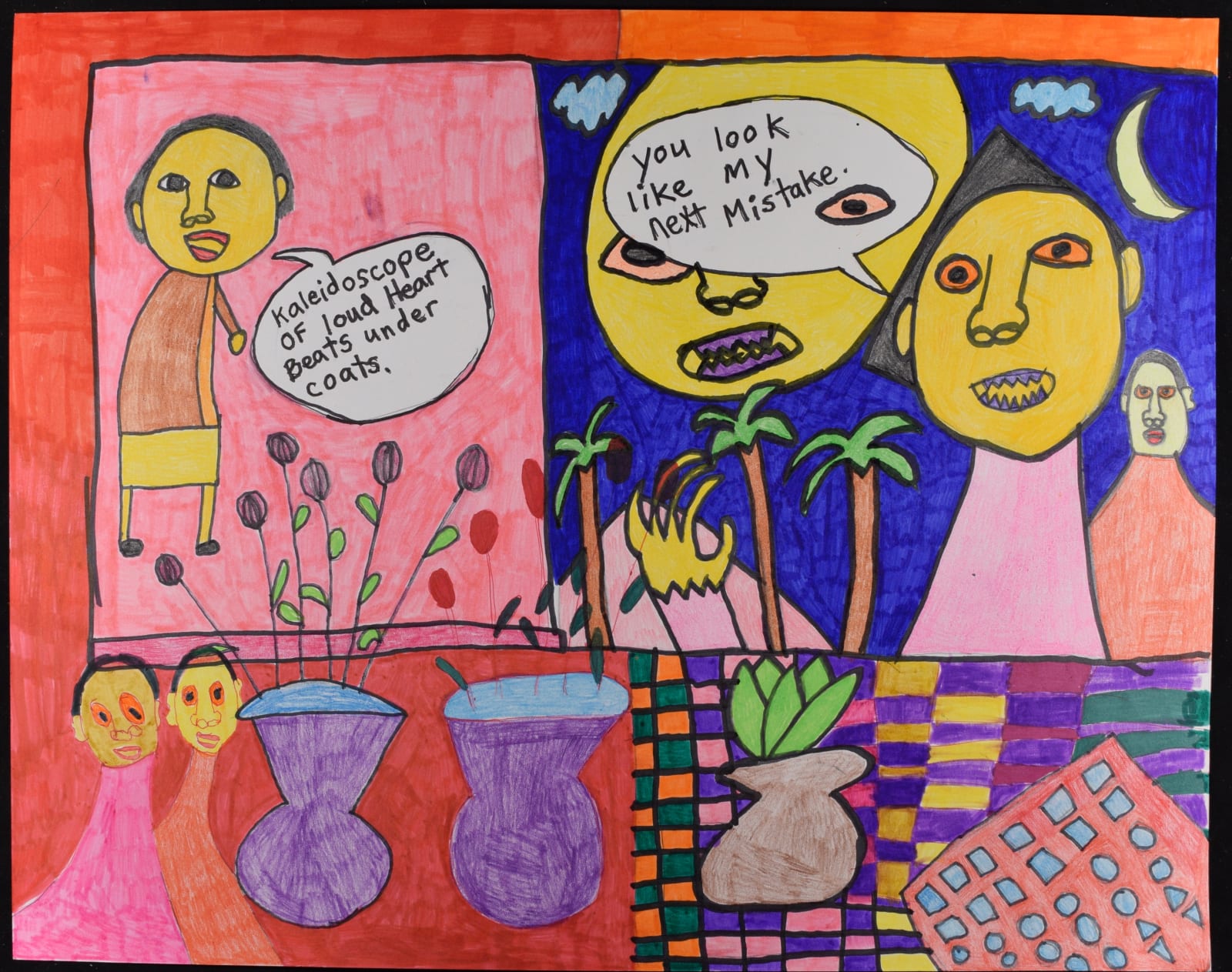 Christina Zion, Two Monser and a Woman Sigger, 2017