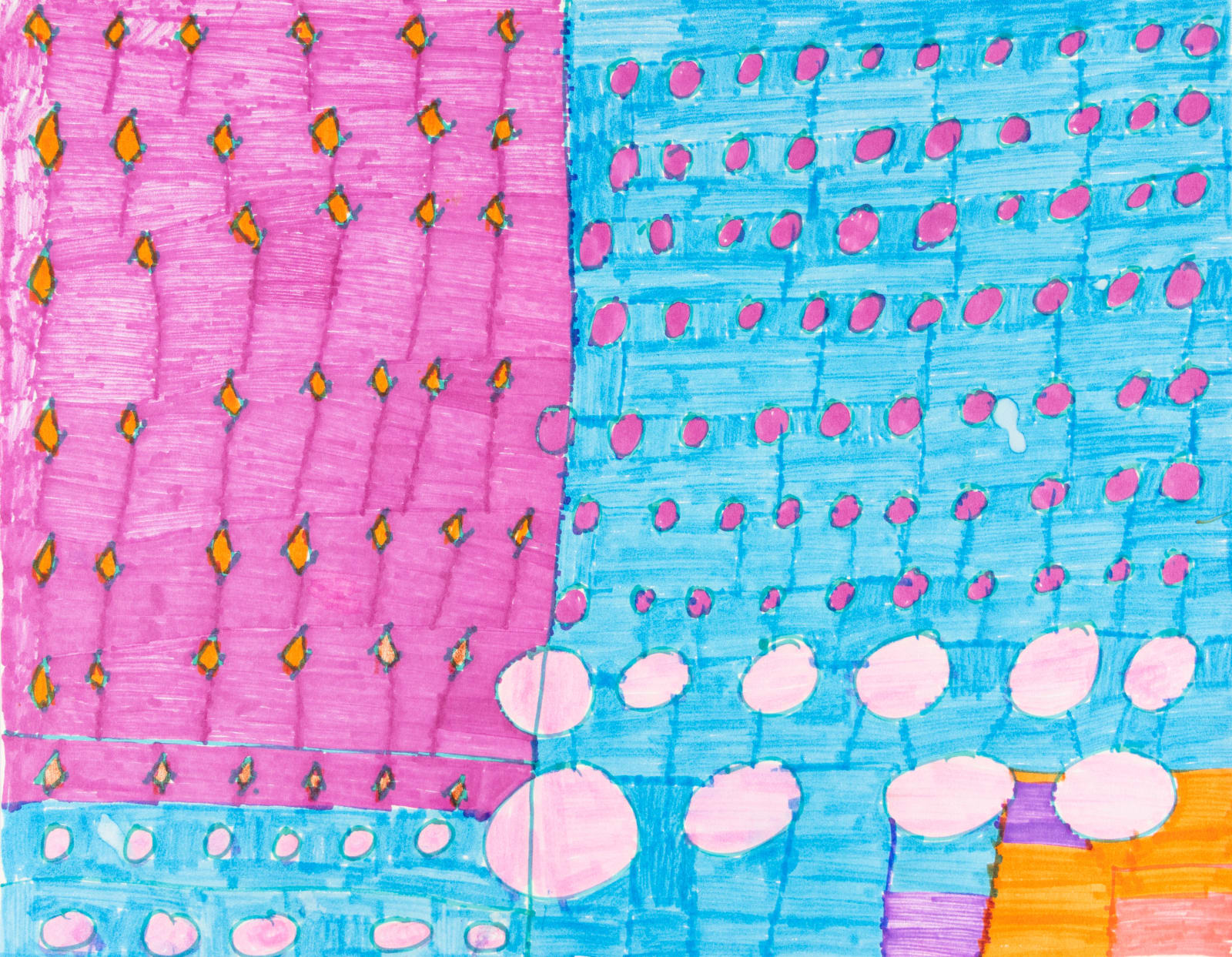 Maria Vanik, Blue Pink Orange Diamond Flag , 2018