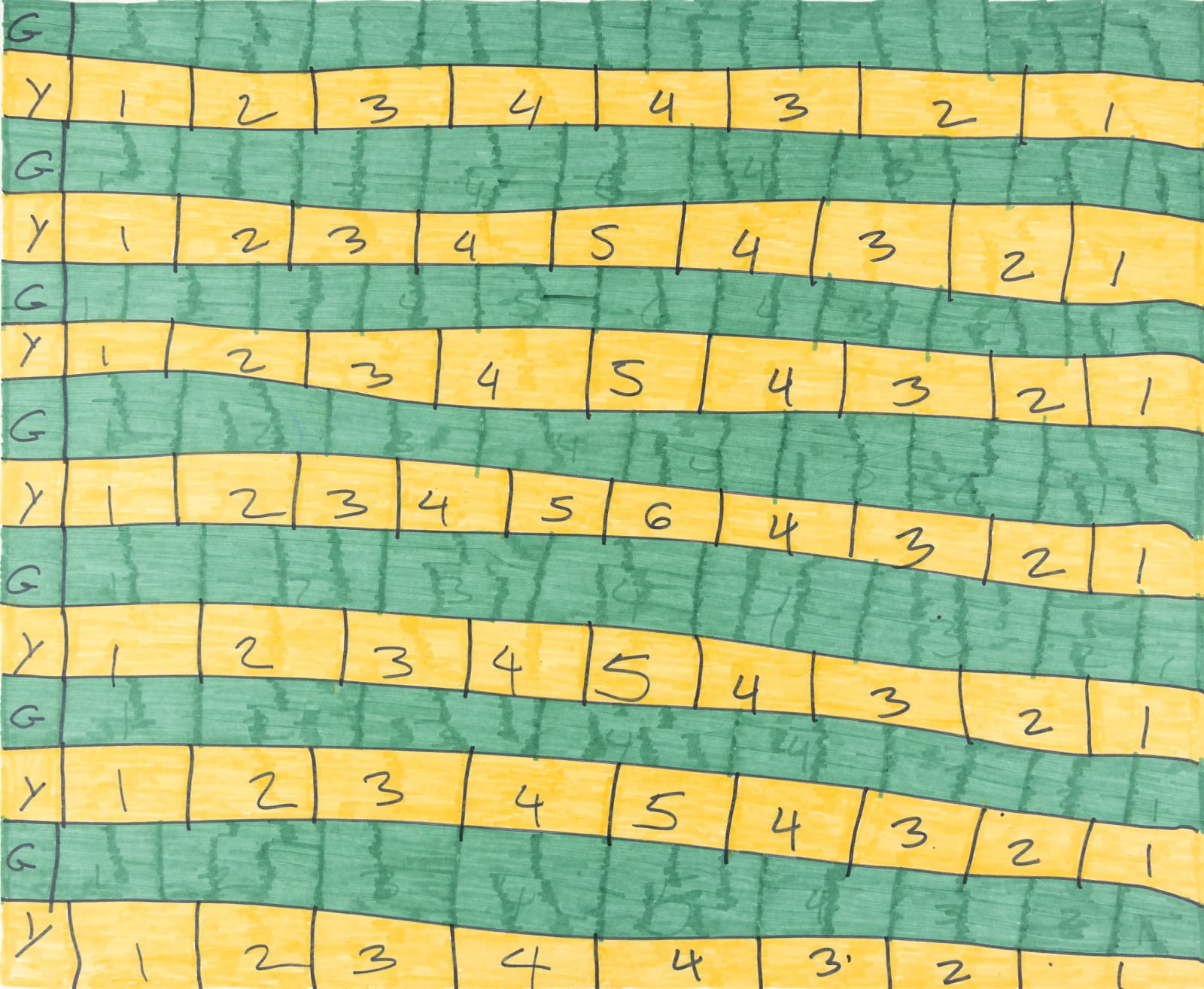 Maria Vanik, Green Stripes Yellow Stripes , 2023