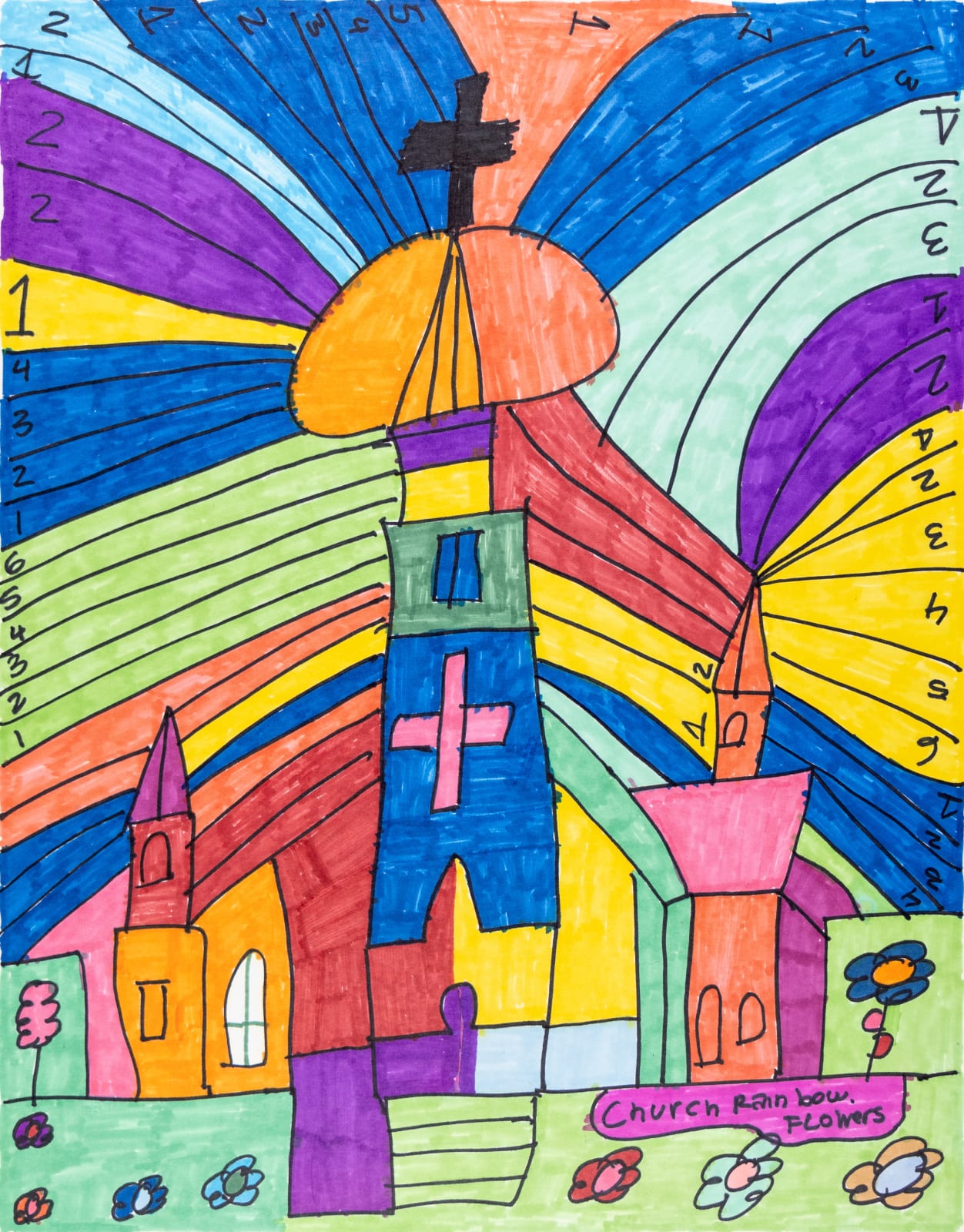 Maria Vanik, Church Rainbow Flowers, 2021