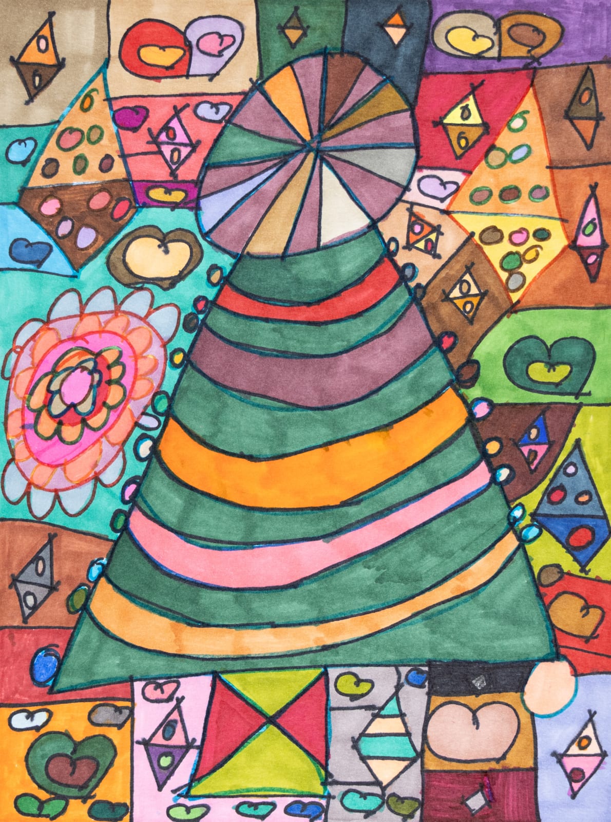 Maria Vanik, Christmas Tree and Rainbow Colors, 2025