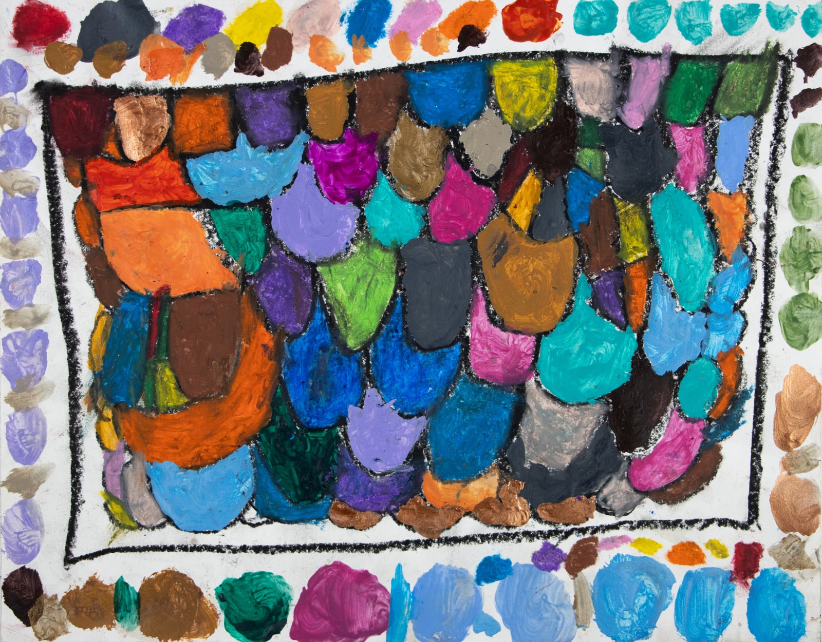 Marcus Imani Kennedy, Rainbow Design Pattern and Dots, 2021