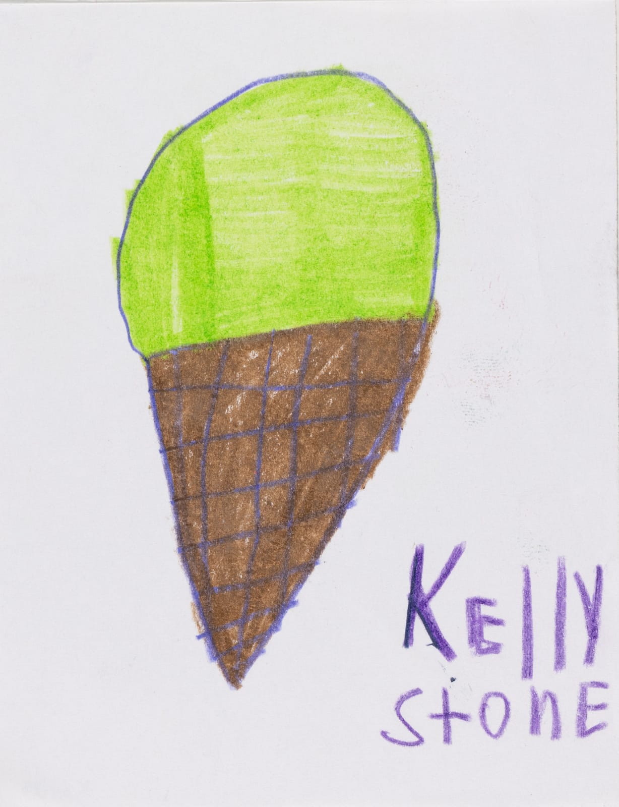Kelly Stone, Untitled (Green Ice Cream Cone), n.d.