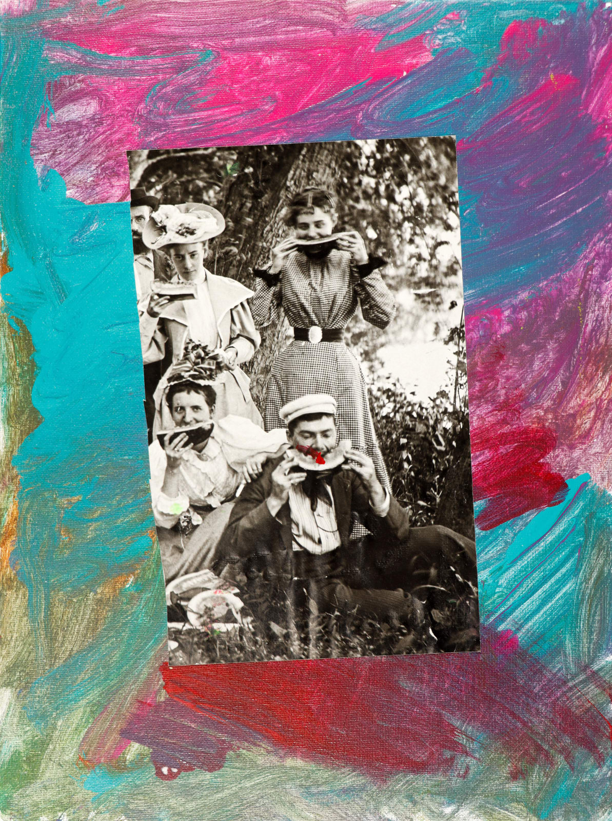 Lawrence M., Untitled (Family with melons), n.d.
