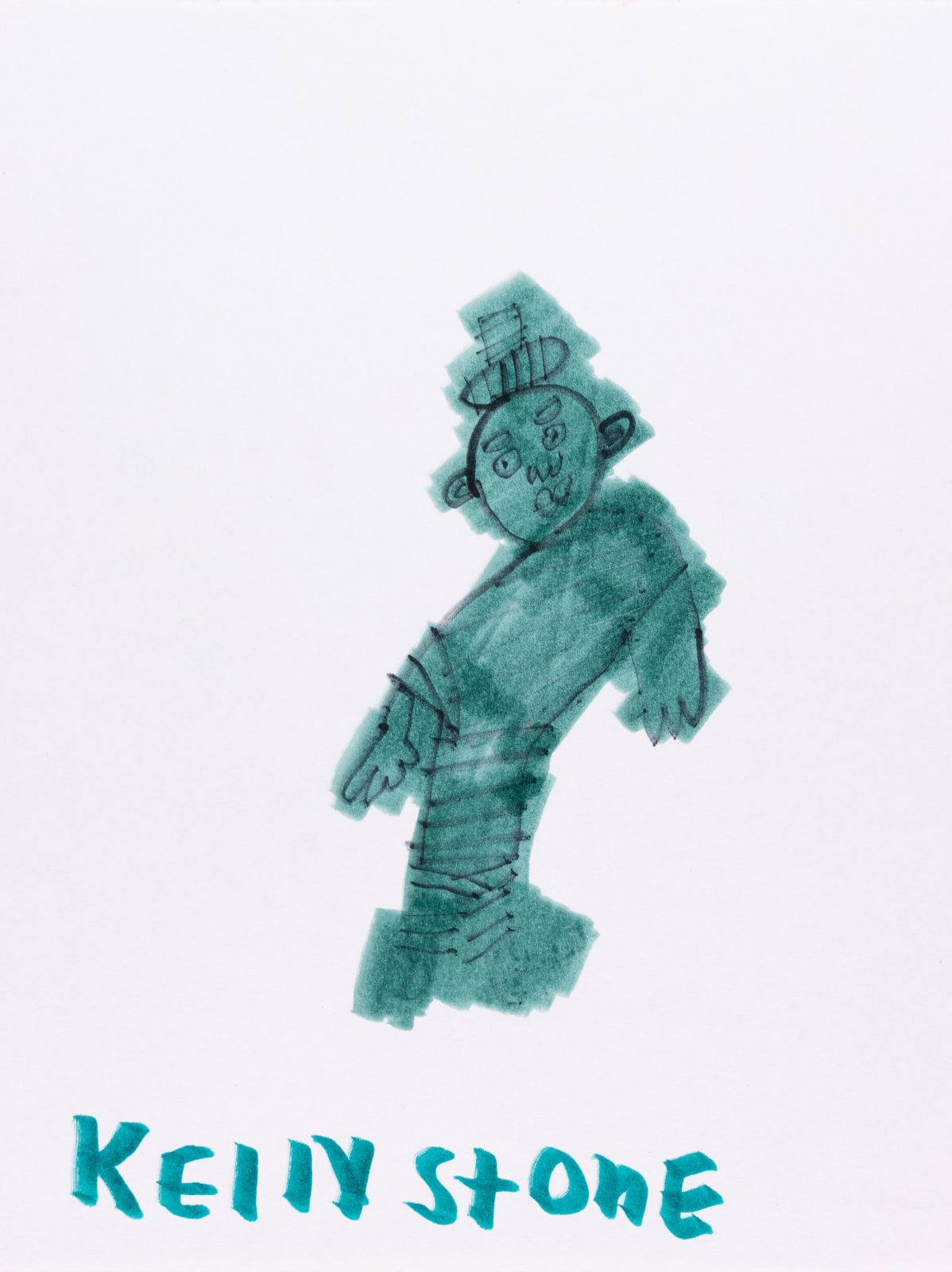 Kelly Stone, Untitled (Teal Figure), 2023