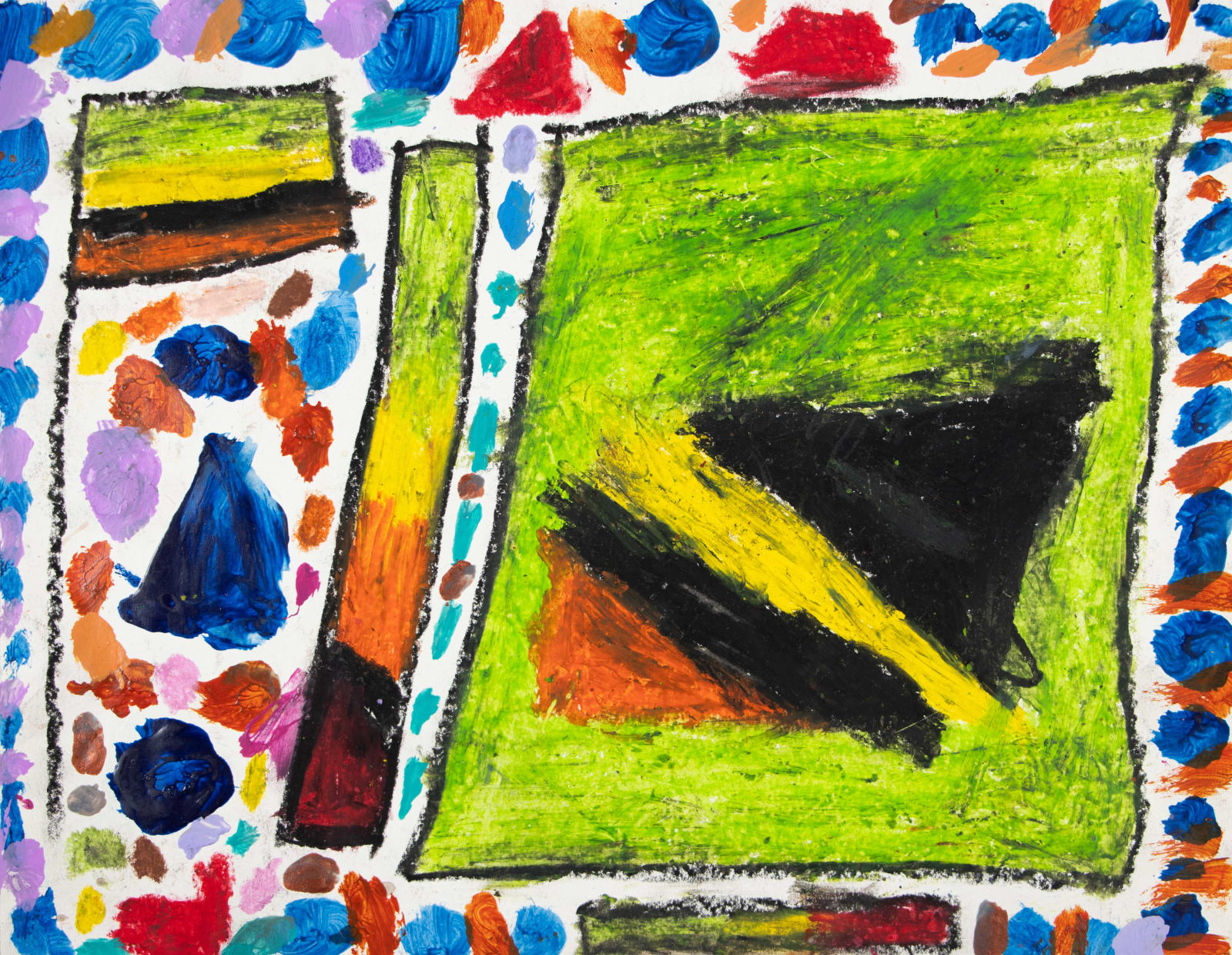 Marcus Imani Kennedy, Jamaican Flag Shapes Jamaican Rectangle and Reggae Royal and Dots , 2021