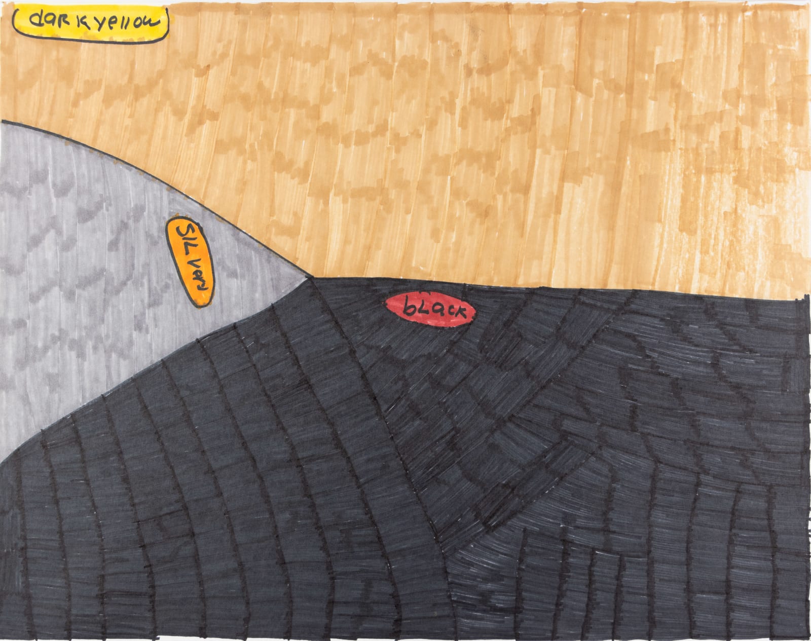 Maria Vanik, Black Dark Yellow Silver, 2021