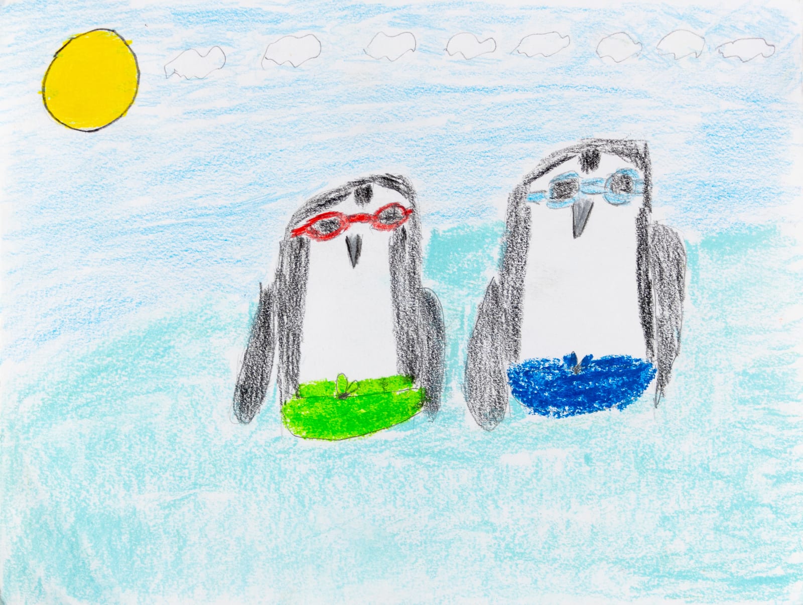 Carol Pyes, Penguins with Sunglasses, 2021