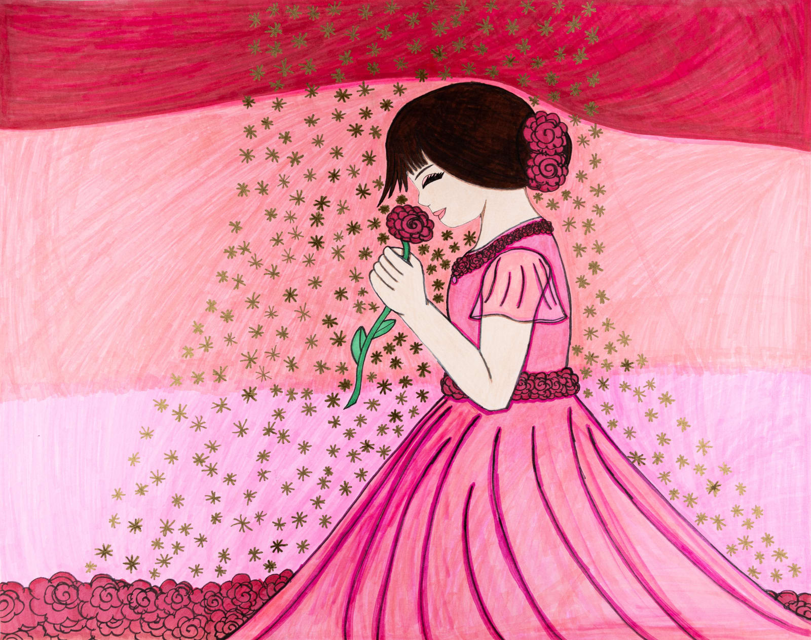 Raina 'Tokyo' Carter, Sparkling Lights in the Rose Flowers, 2024