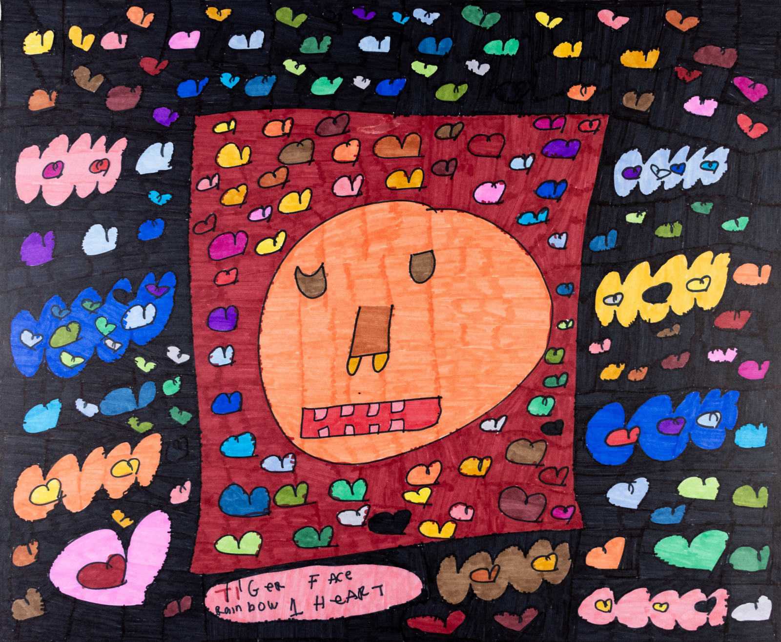 Maria Vanik, Tiger Face, Rainbow Heart, 2022