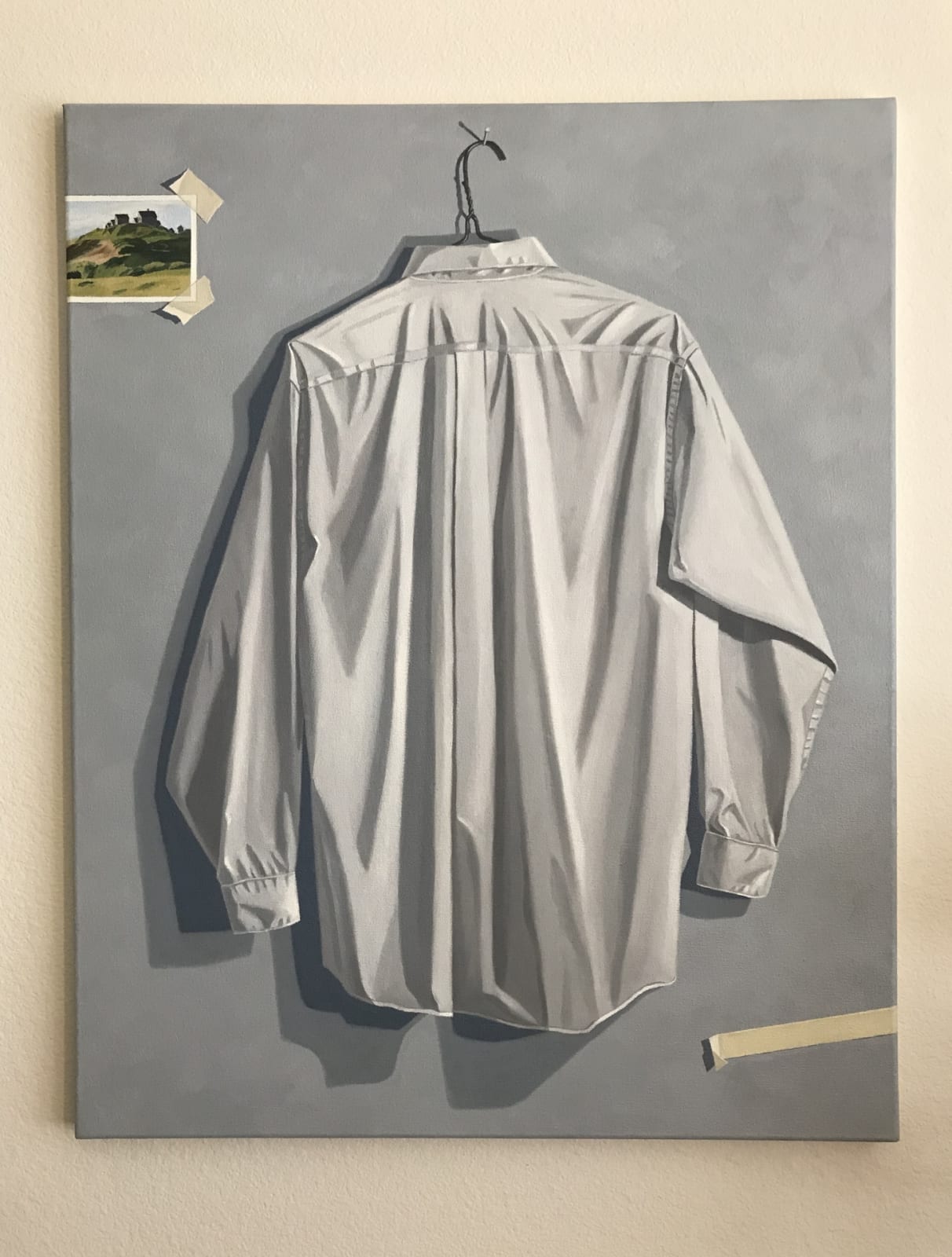 Mike Geglia, White Shirt and Hopper Postcard, 2019
