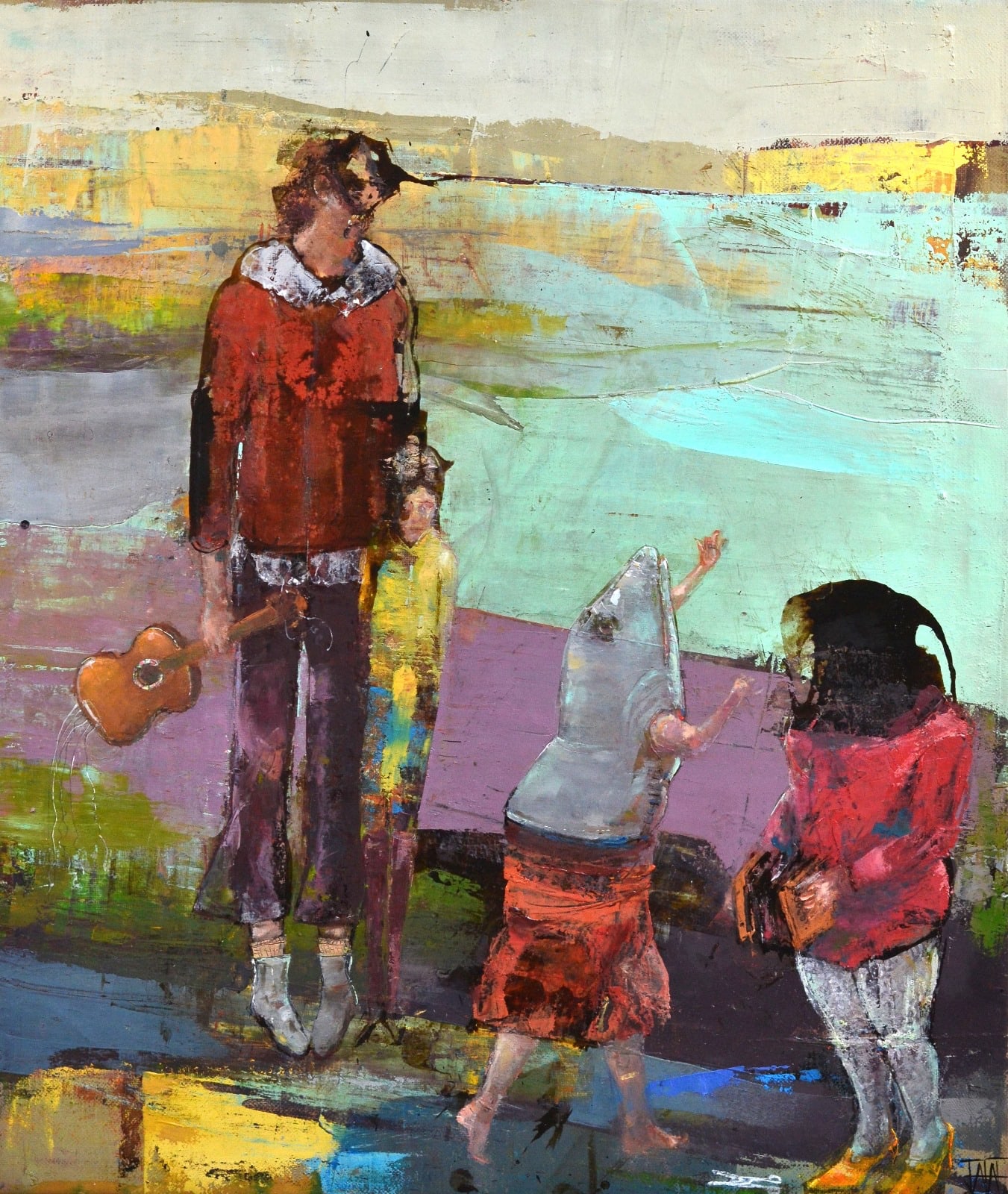 bandonéoniste, valérie jayat, painter, art thema, leuven fine art fair