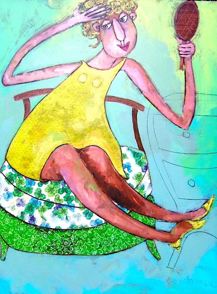 art thema, artthema, art, thema, Beautifulb girls, coquine, make-up, love, SIMSA PATRICIA, Painting on cavas, Figurative painting, contemporary art, colorful, joyful, Art Thema Heyi Gallery, Brussels