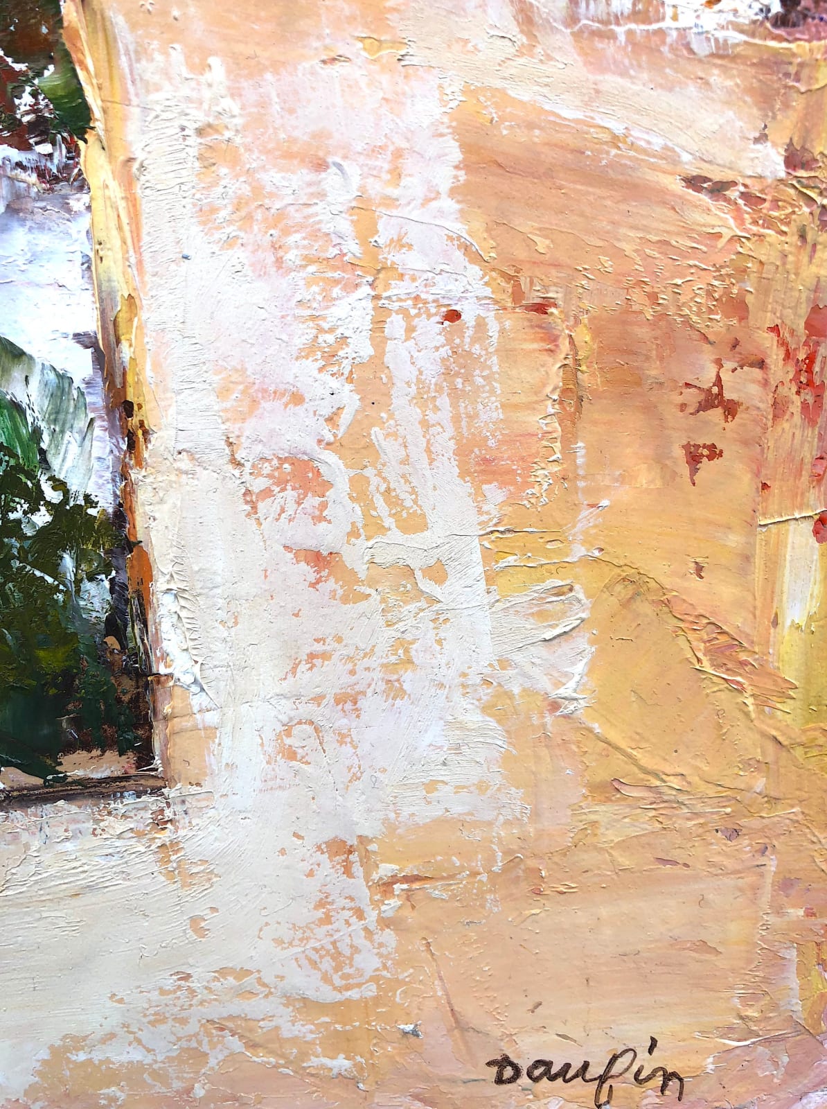 daufin, schilderij, expressionisme, expressionistisch, kleurrijk, kleuren, rood, oranje, lichtgevend, landschap, Frankrijk, art thema, heyi galerij, kunst