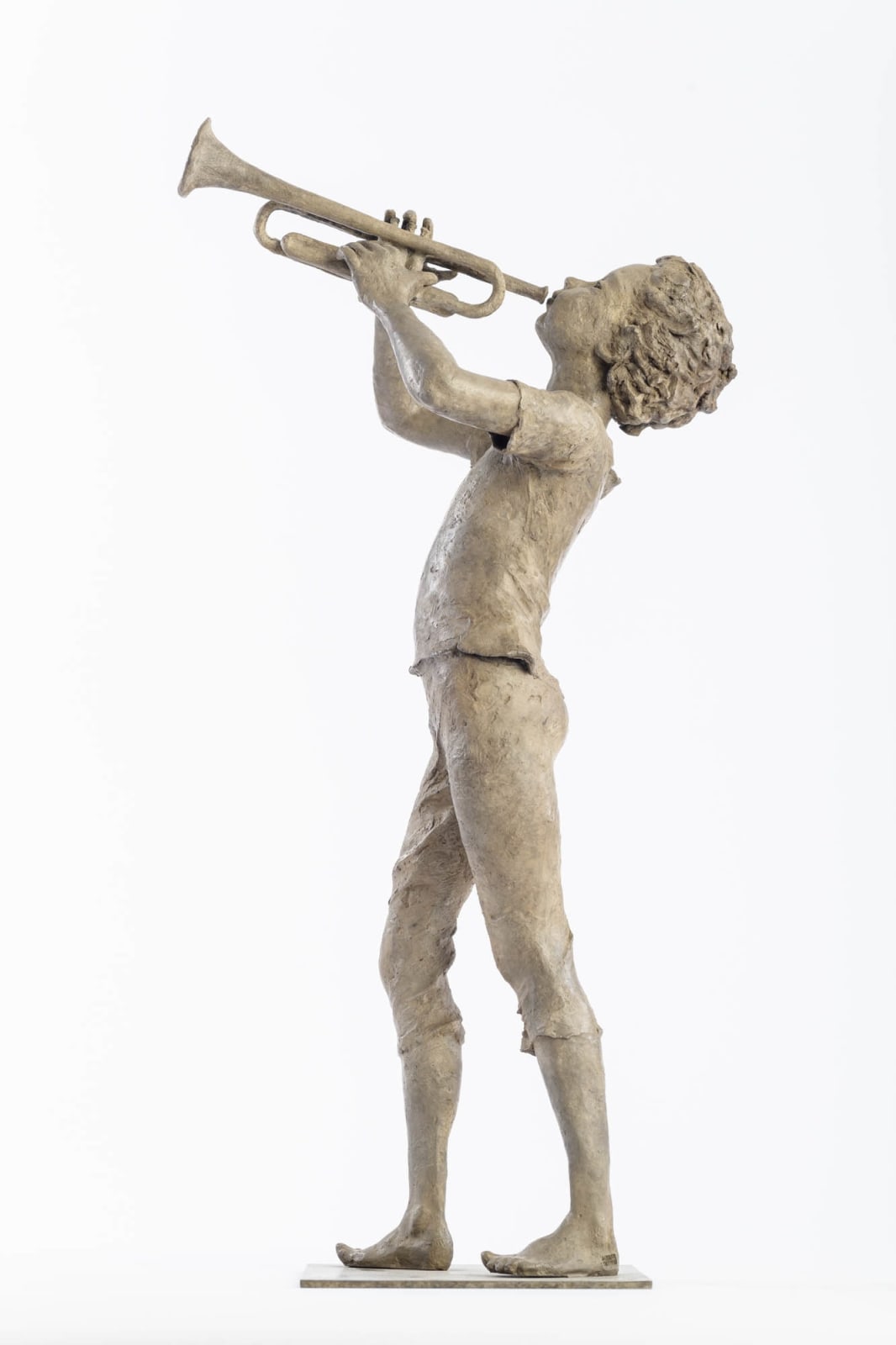boy, bronze, sculpture, musician, little boy, trumpet, trumpetist,, figurative sculpture, art thema