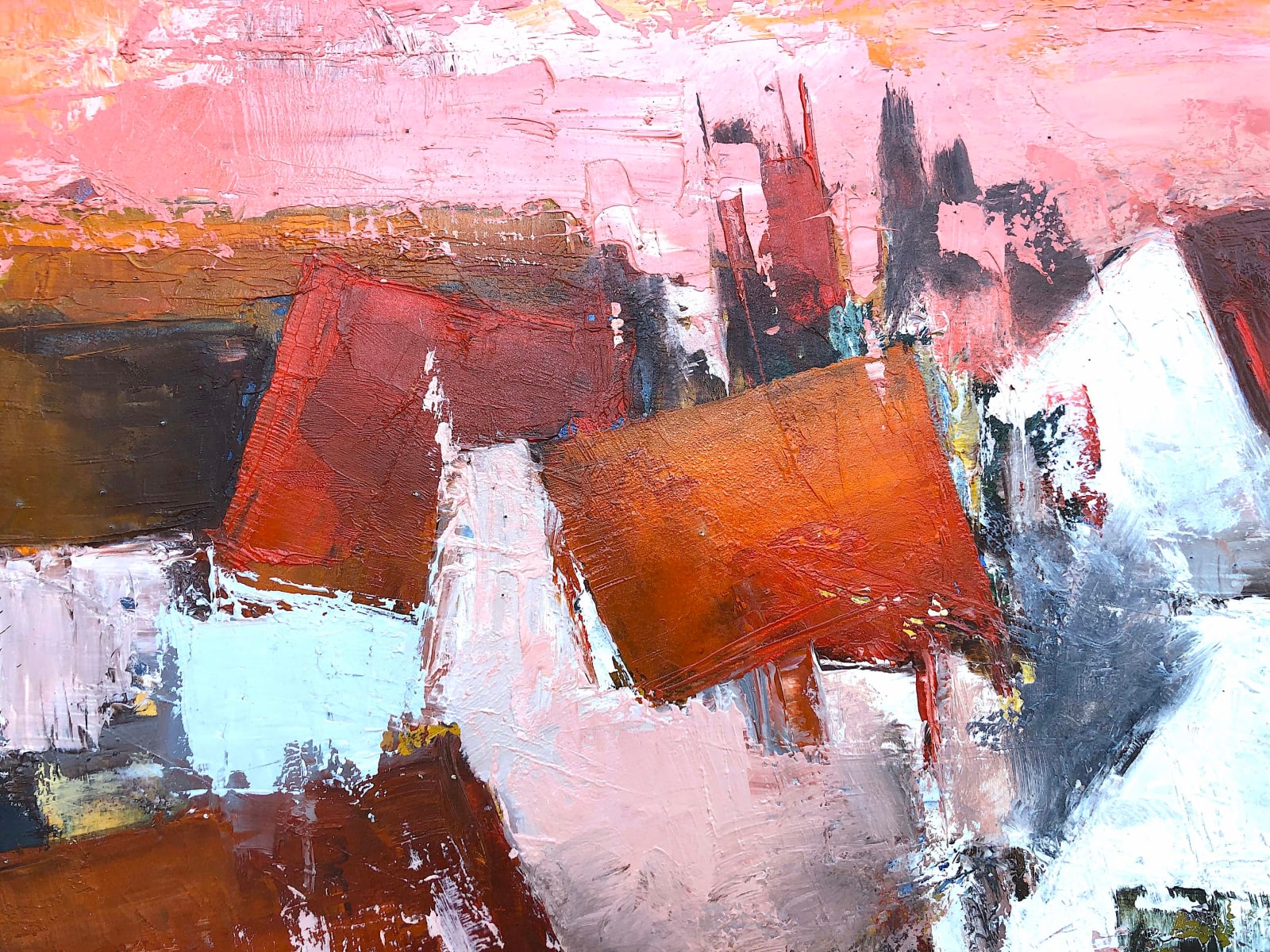 daufin, peinture, expressionisme, expressioniste, coloré, couleurs, rose, lumineux, paysage, france, art thema, heyi galerie, art