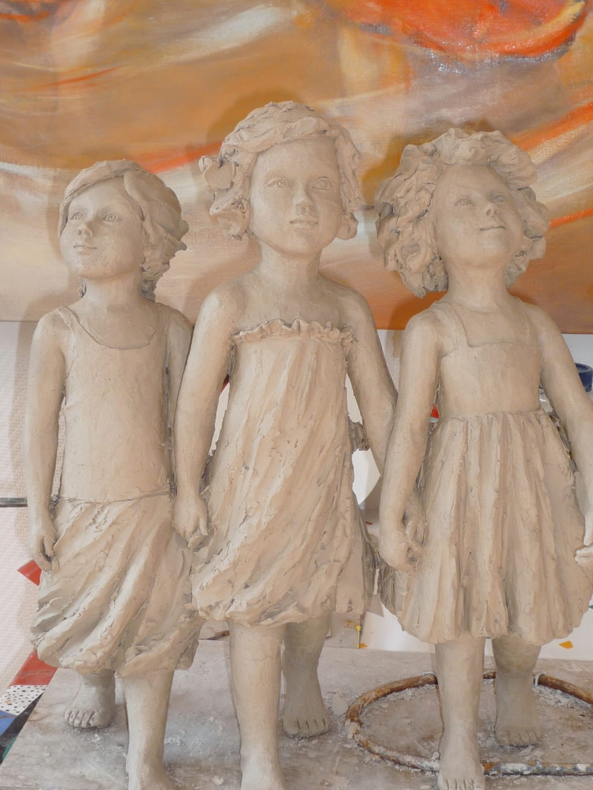 béatrice cols, cols, artiste, sculpteur, belge, fille, atrio, soeurs, amies, amitié, robes, mignonne, été, calme, zen, douceur, rêve, bronze, taille moyenne, art thema, artthema, art, thema, antica namur, antica bruxelles, fine art fair, wavre